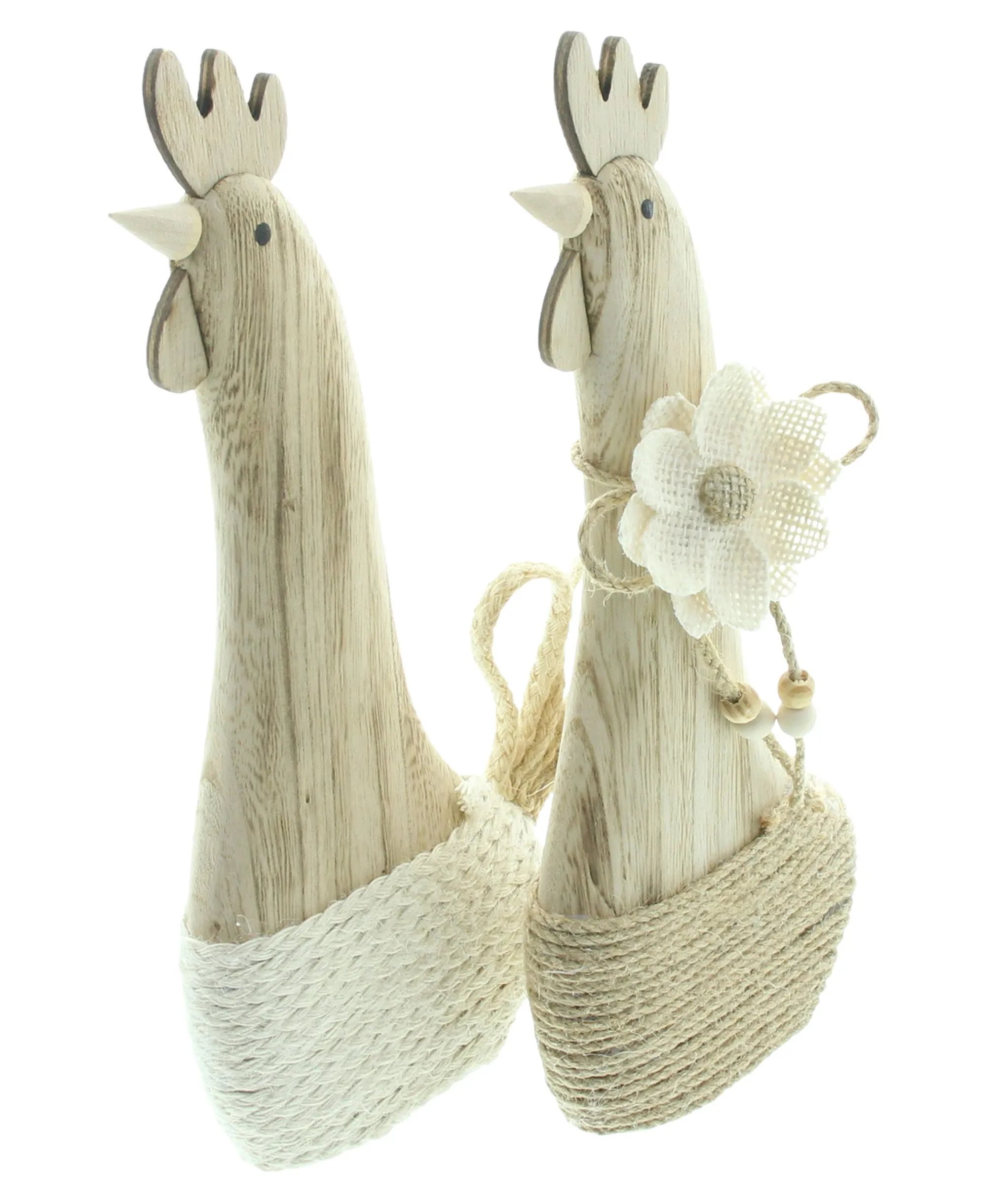 Huhn "Bertha &amp; Louise", 2er Set  im Frank Flechtwaren Online Shop für Hasen &amp; Co kaufen