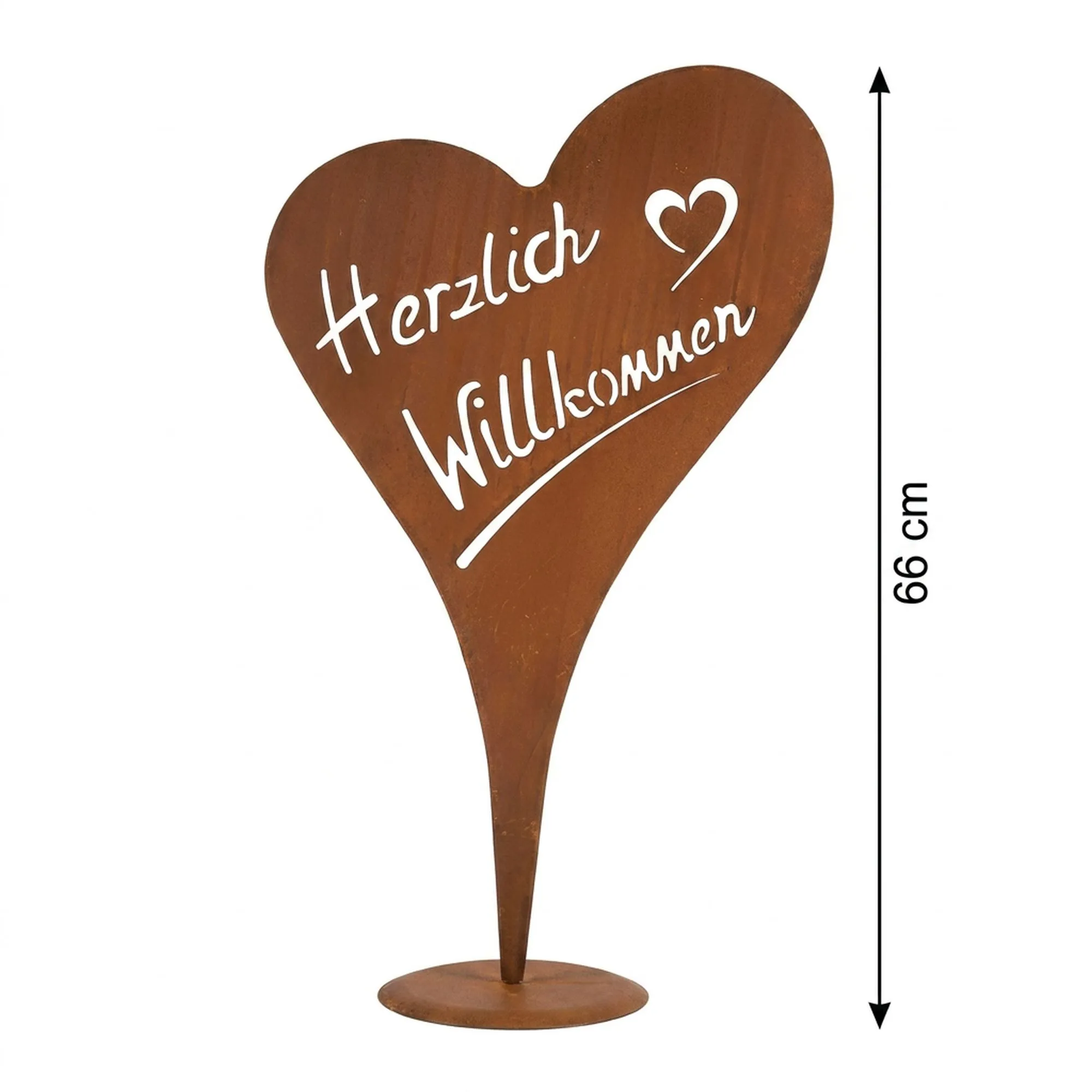 Herz "Herzlich Willkommen"  im Frank Flechtwaren Online Shop für Österliche Gartendeko kaufen