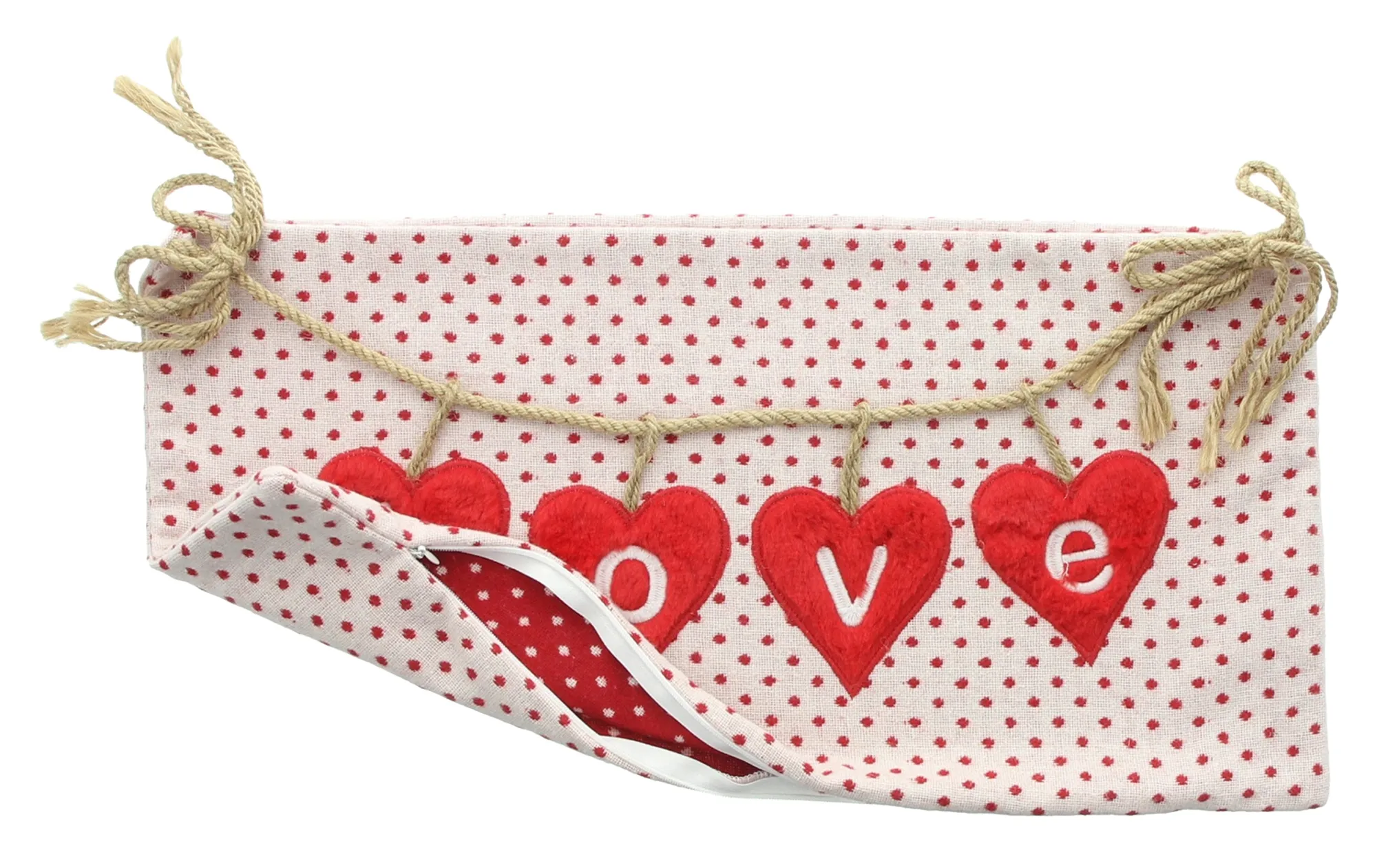 Deko-Kissenhülle "Love Hearts"  im Frank Flechtwaren Online Shop für Landhaus-Flair kaufen