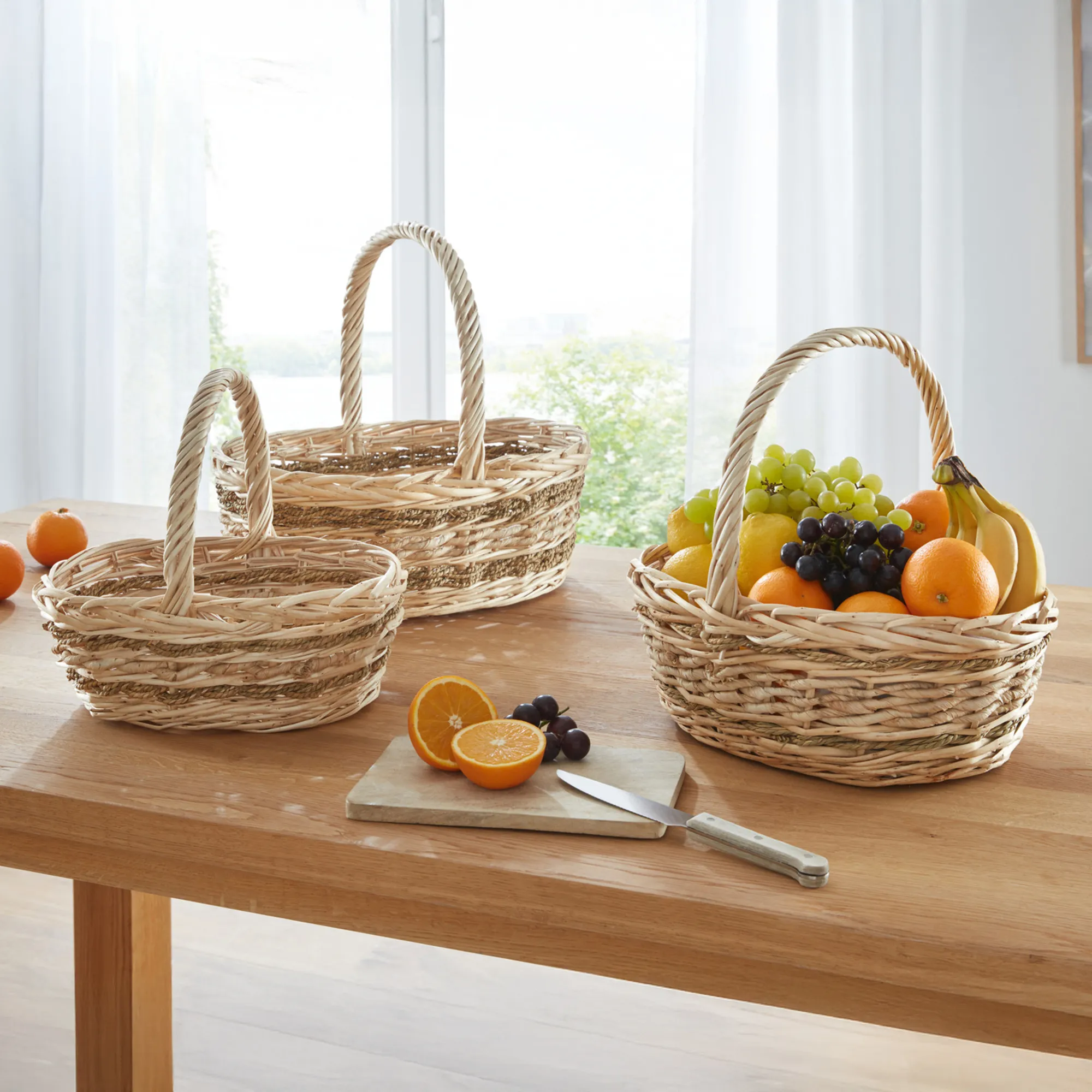 Bügelkorb "Seegras", 3er Set  im Frank Flechtwaren Online Shop kaufen