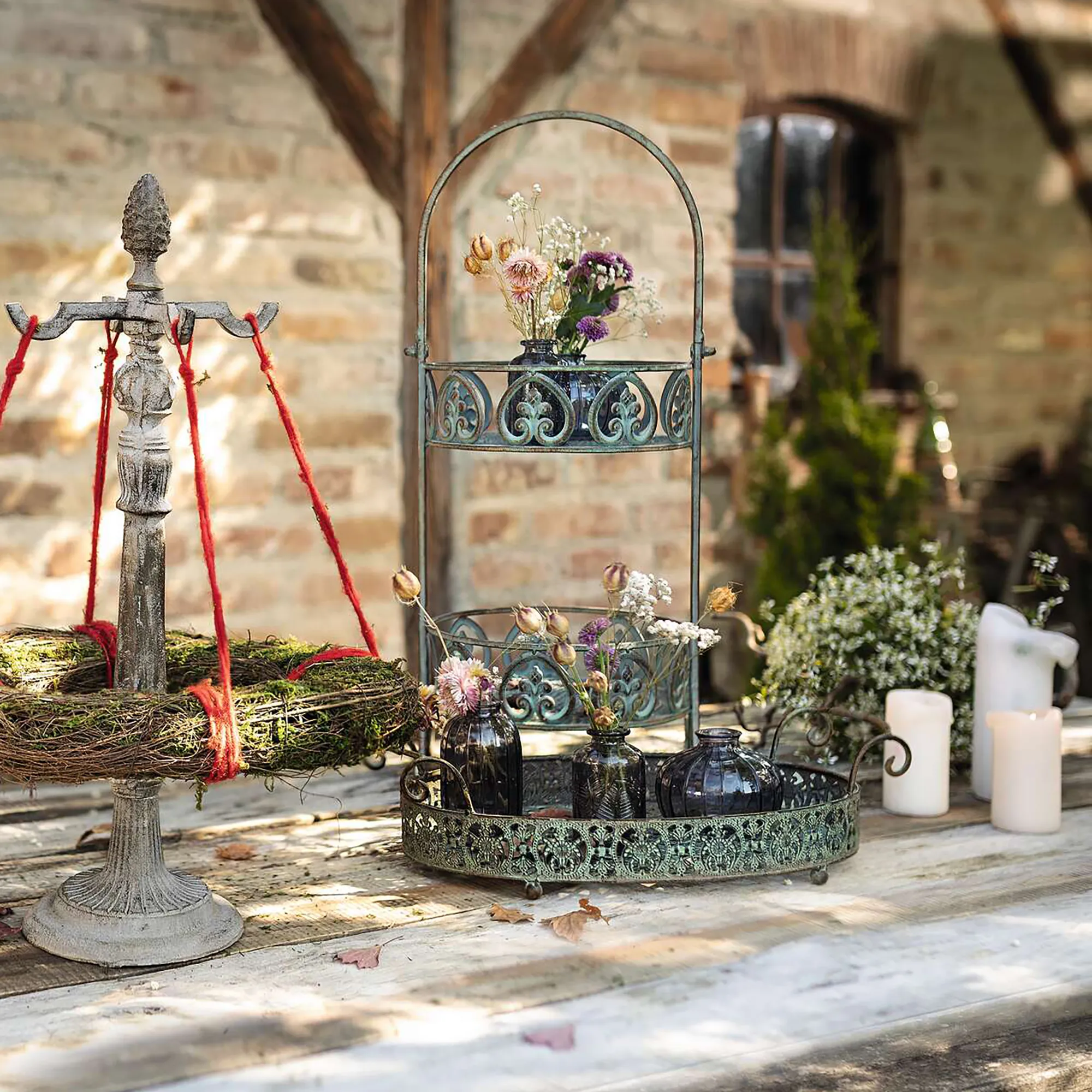 Etagere "Ornamente"  im Frank Flechtwaren Online Shop für Nostalgischer Herbstgarten kaufen