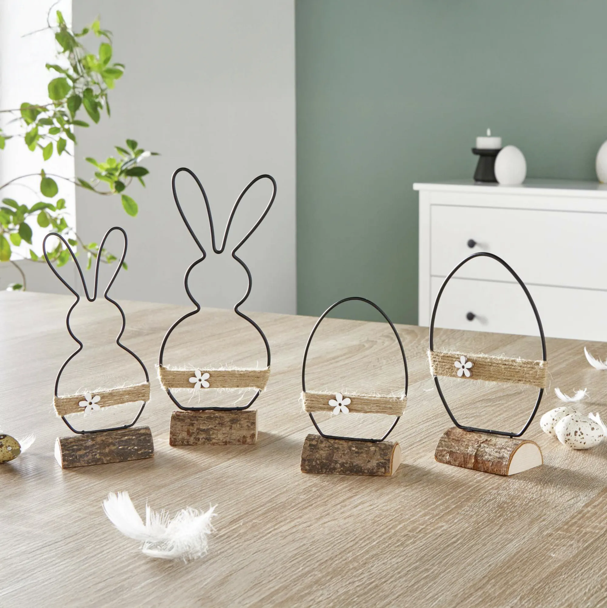 Osterdeko "Modern", 4er Set  im Frank Flechtwaren Online Shop kaufen