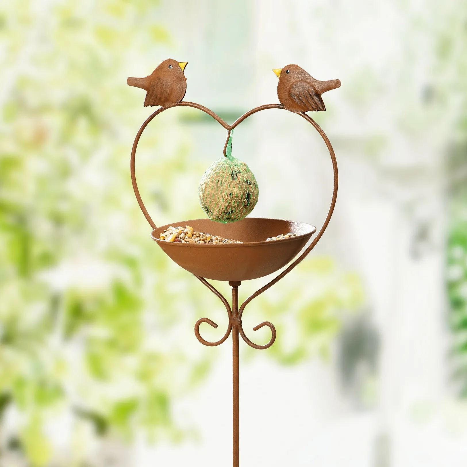 Vogeltränke "Herz"  im Frank Flechtwaren Online Shop für Weihnachtliche Gartenstecker kaufen
