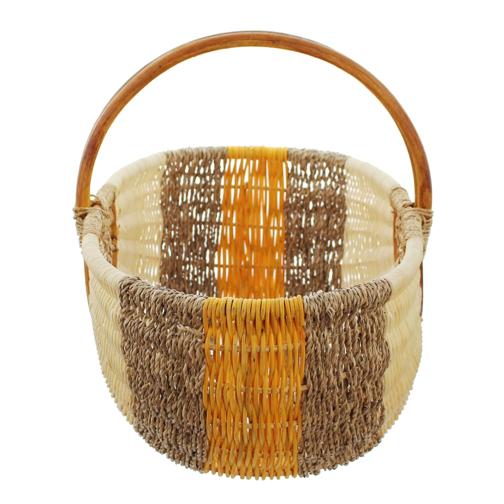Einkaufskorb "Orange/Natur"  im Frank Flechtwaren Online Shop für Einkaufskörbe kaufen