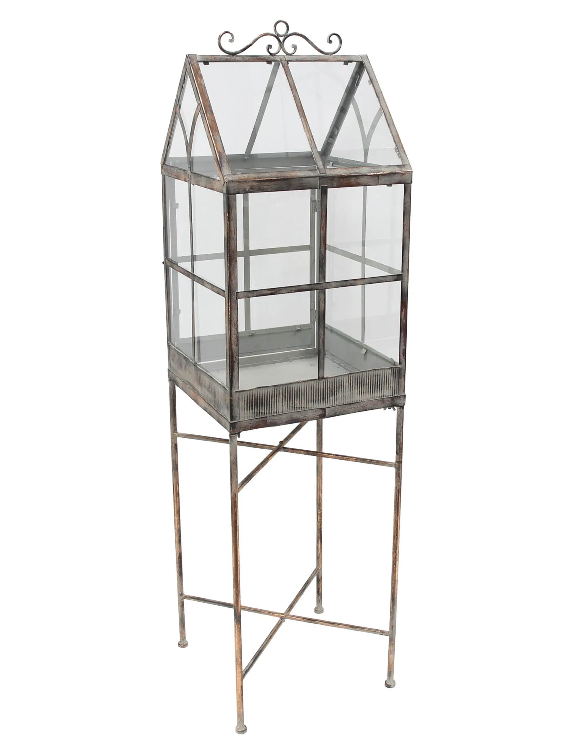 Deko-Gewächshaus "Metallic Vintage"  im Frank Flechtwaren Online Shop für Vintage-Flair im Weihnachtsgarten kaufen
