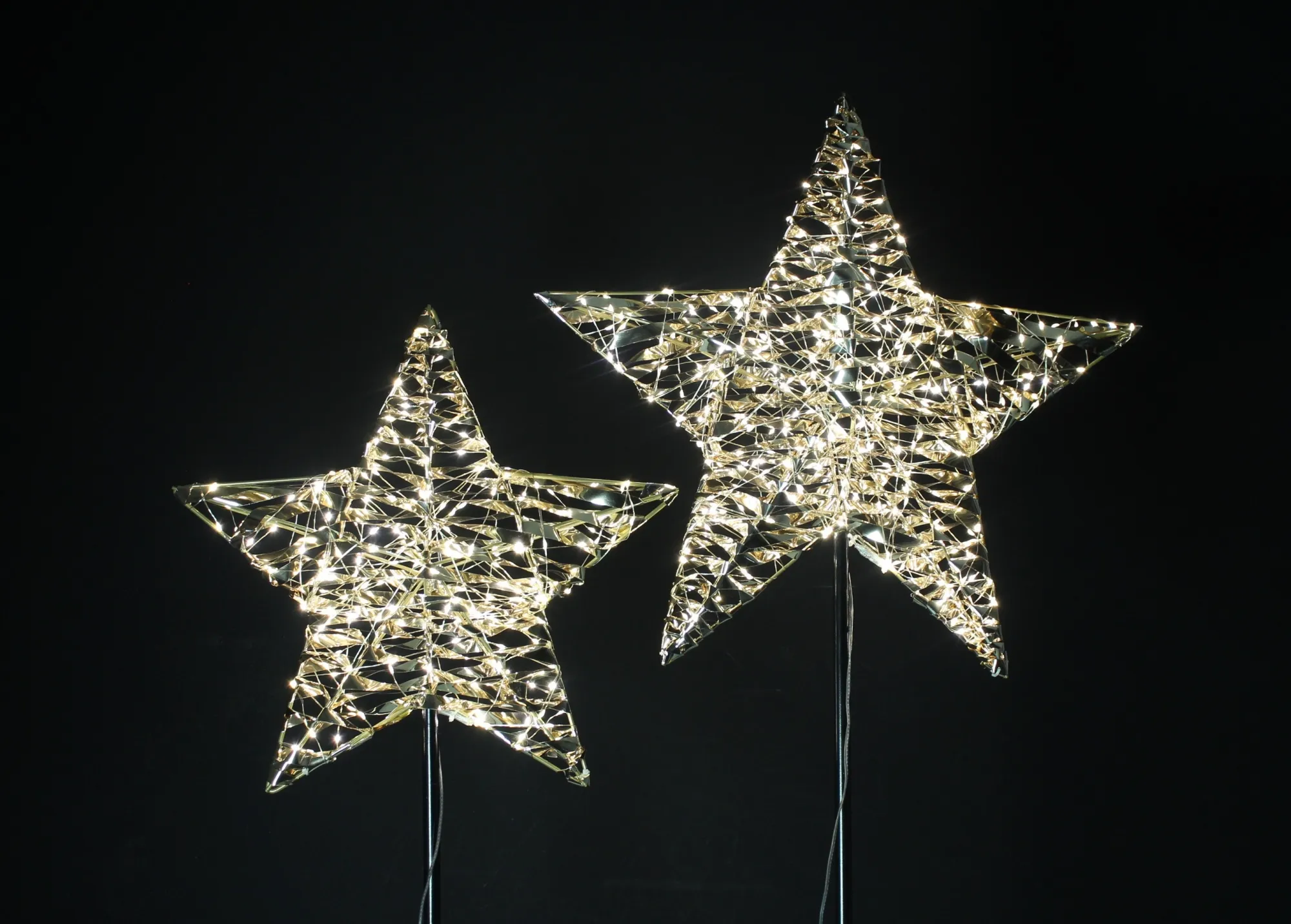LED-Stern "Goldstar", 2er Set  im Frank Flechtwaren Online Shop für Sterne kaufen