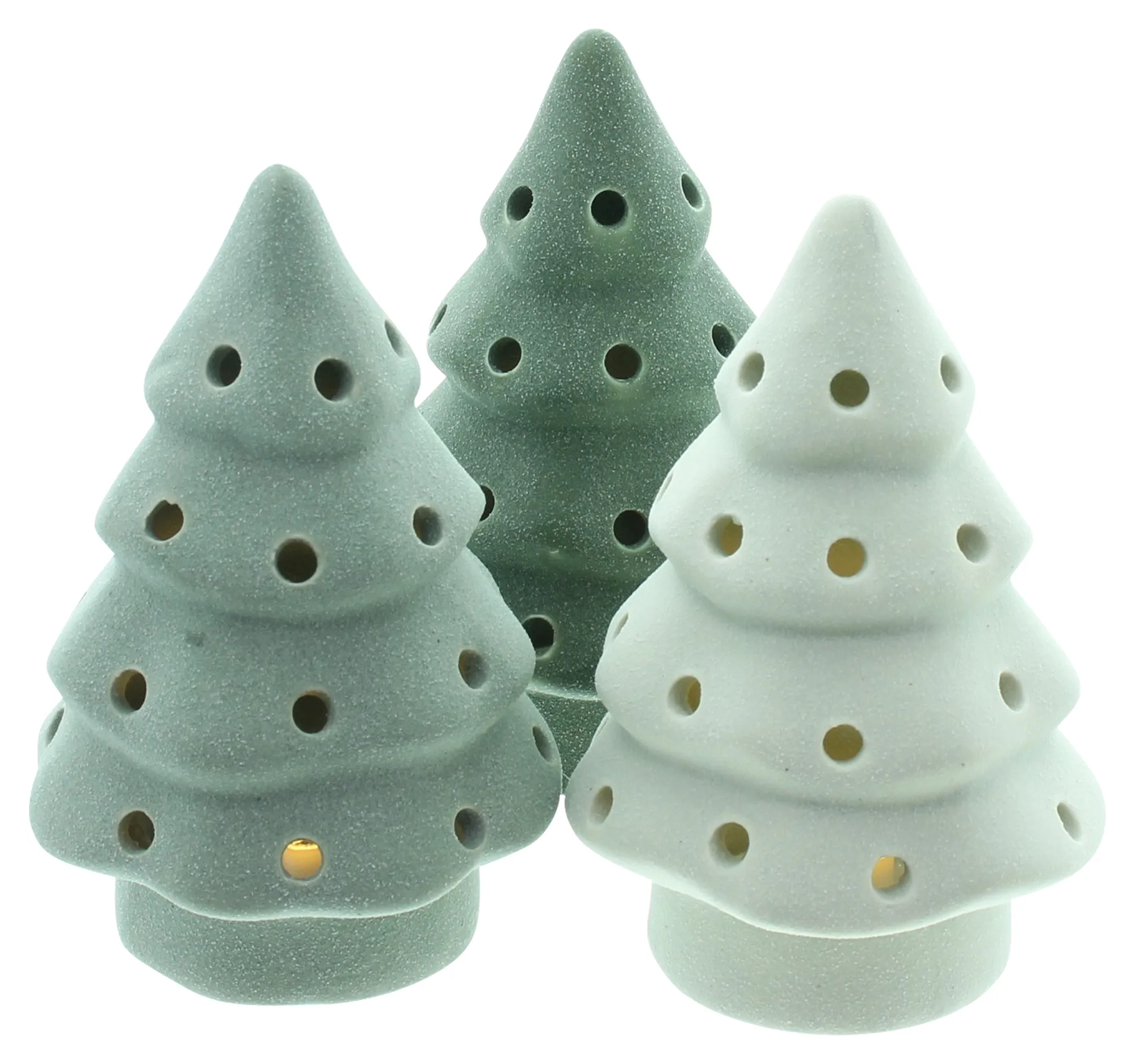 LED-Tanne "Green Shades", 3er Set  im Frank Flechtwaren Online Shop für Tannenbäume kaufen