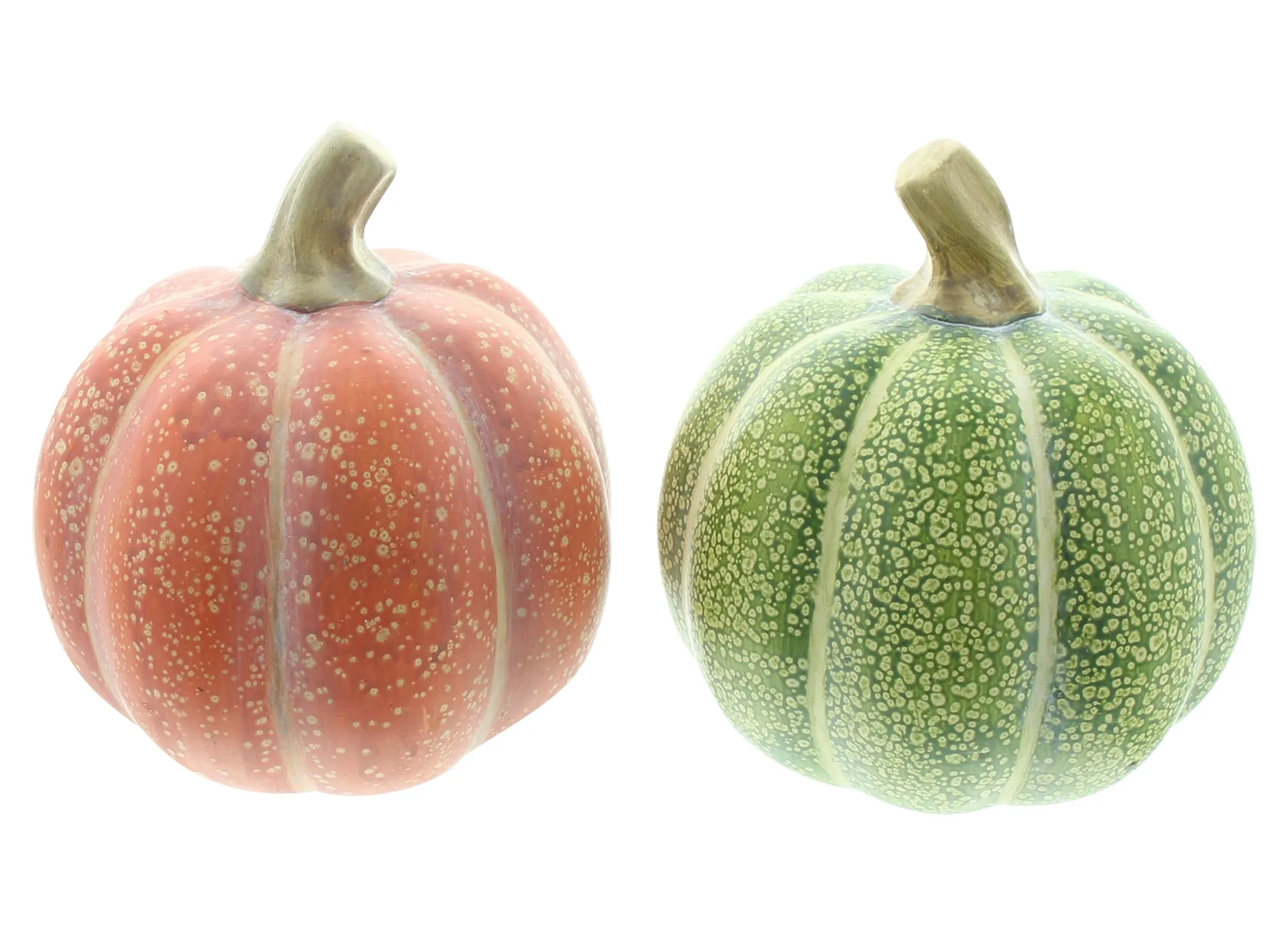 Kürbis "Orange &amp; Grün", 2er Set  im Frank Flechtwaren Online Shop für Dekokürbisse kaufen