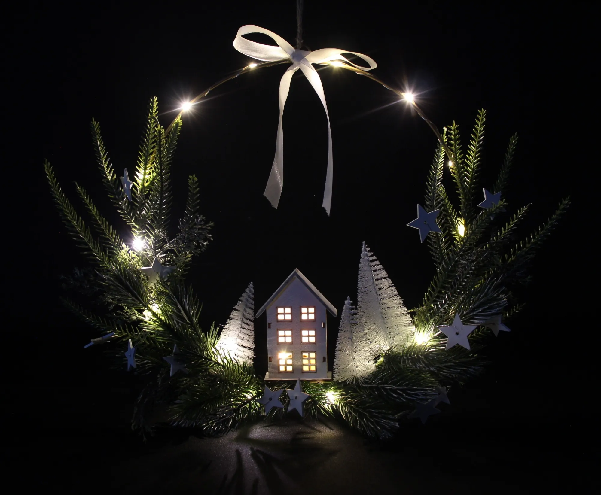 LED-Ring "Winterzeit"  im Frank Flechtwaren Online Shop für Dekohänger  kaufen