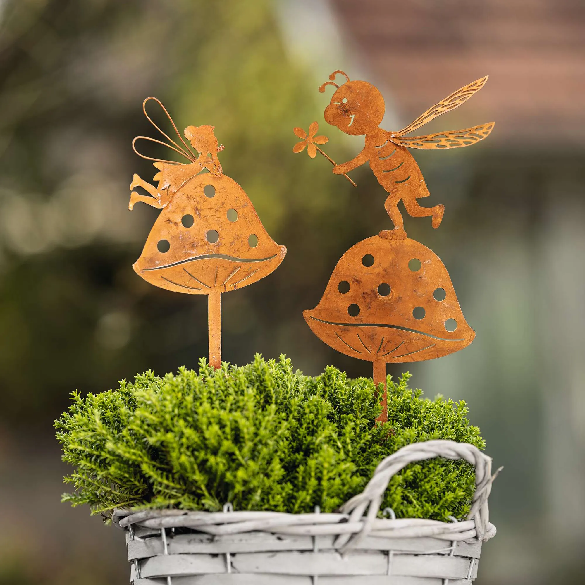 Gartenstecker "Pilzfreunde", 2er Set  im Frank Flechtwaren Online Shop kaufen
