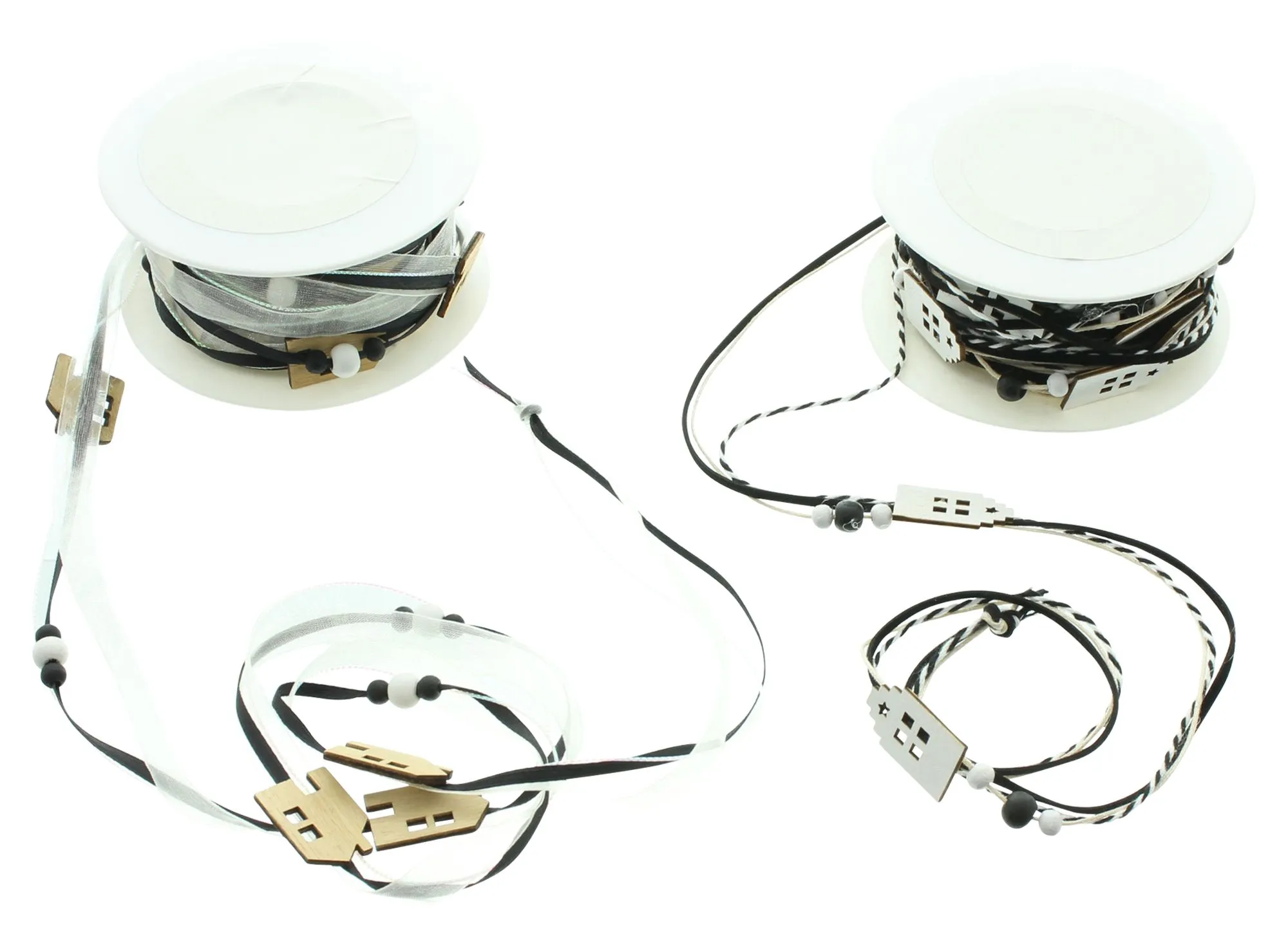 Geschenkband "Häuschen", 2er Set  im Frank Flechtwaren Online Shop für Zubehör kaufen