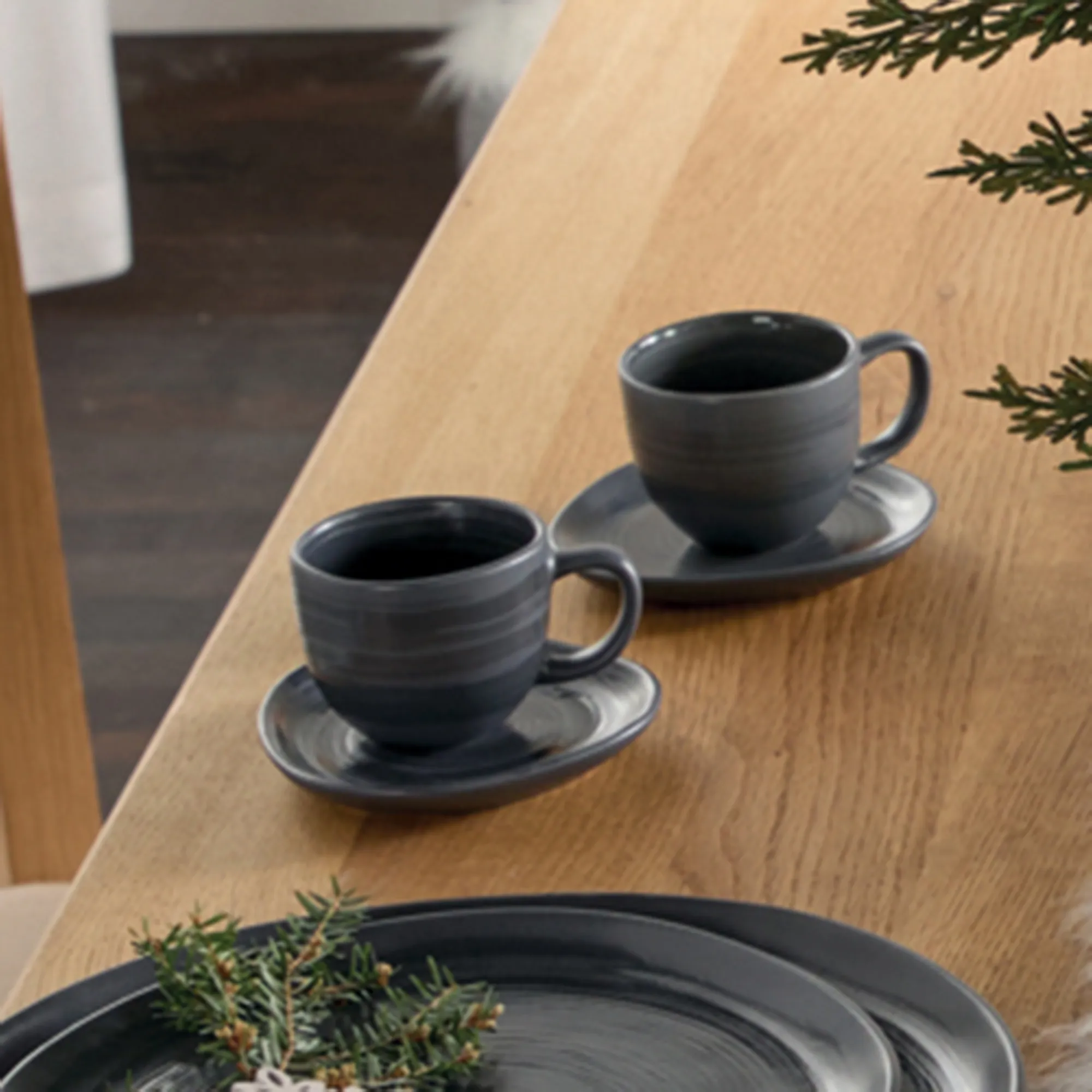 Espressotasse mit Unterteller "Circle", 2tlg.  im Frank Flechtwaren Online Shop für Tischlein deck dich kaufen