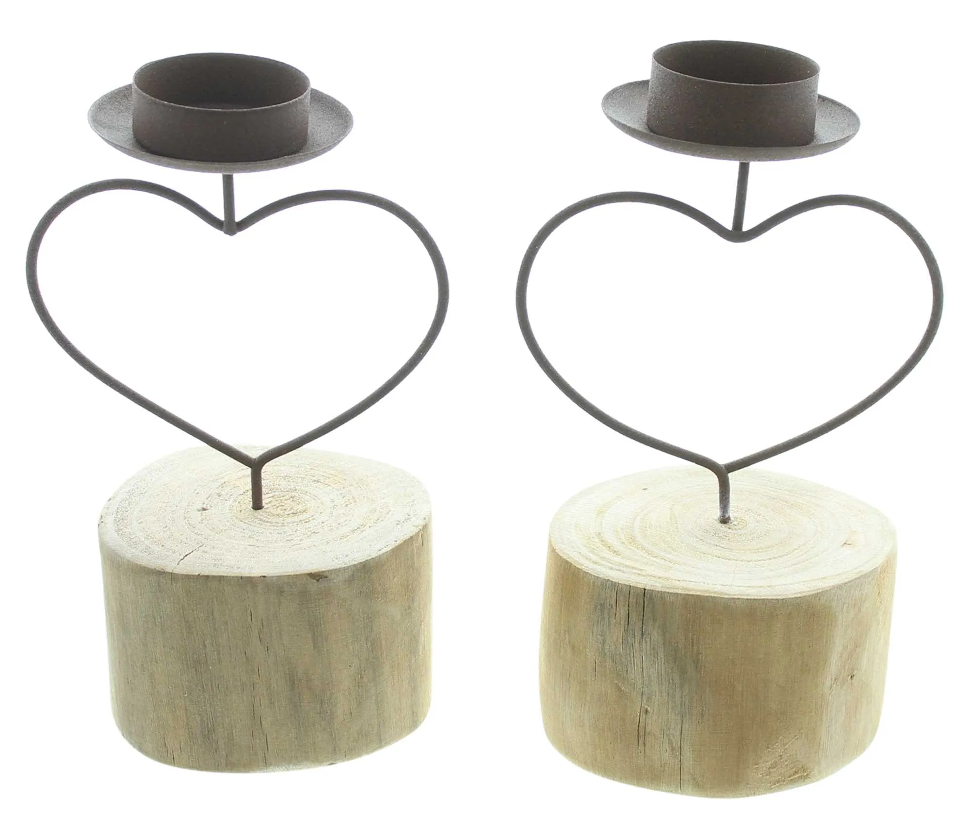 Teelichthalter "Rostherz", 2er Set  im Frank Flechtwaren Online Shop für Chalet kaufen