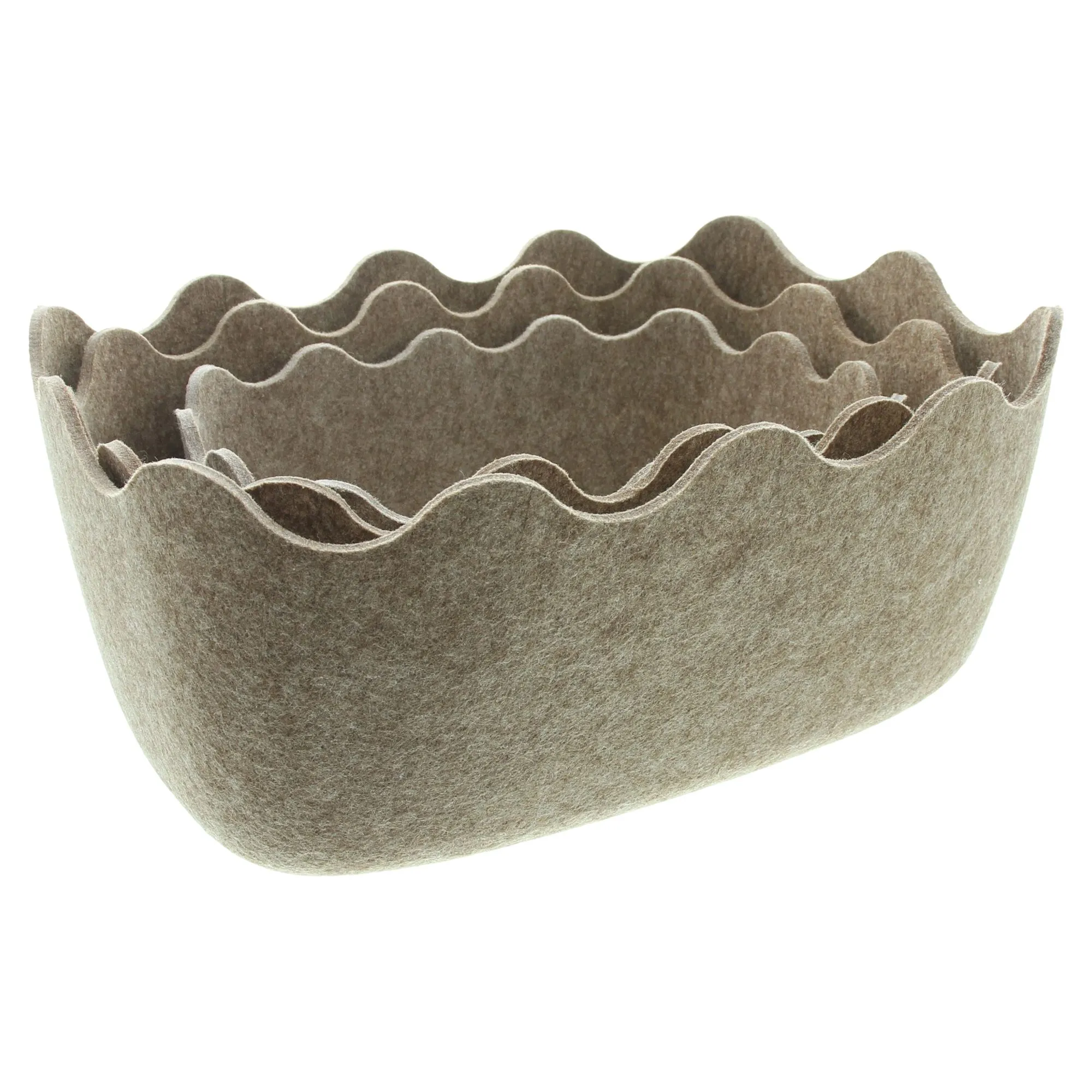 Filz-Schale "Wellenrand", 3er Set  im Frank Flechtwaren Online Shop für Herbstliche Dekoschalen kaufen