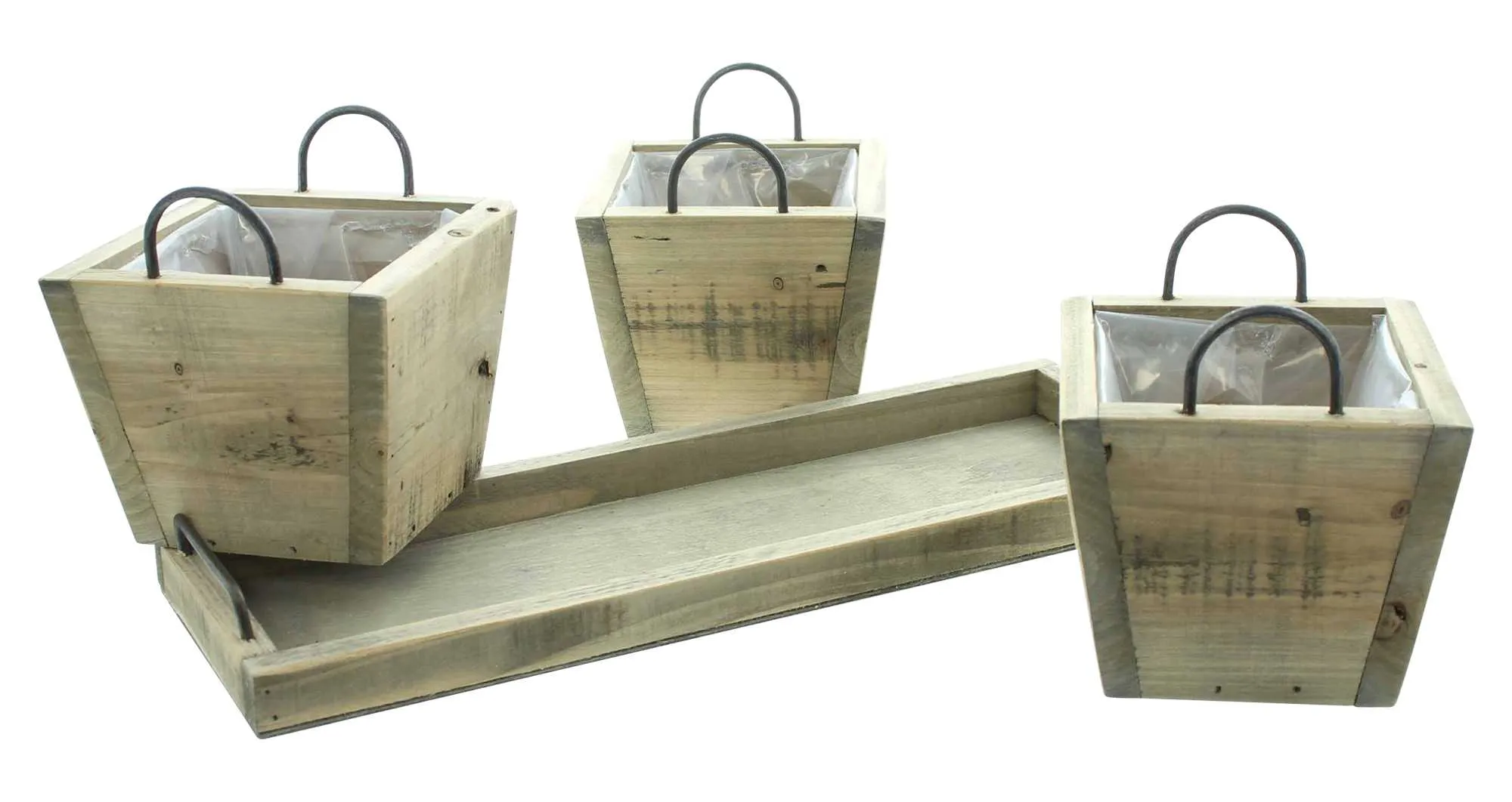 Holzpflanzer "Recycling-Chic"  im Frank Flechtwaren Online Shop für Pflanztöpfe kaufen