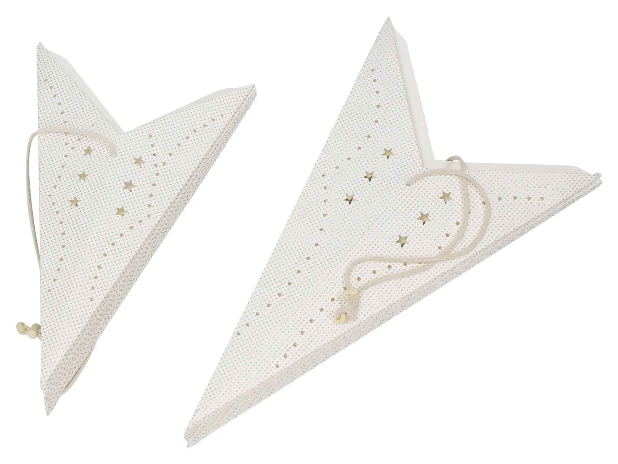 Deko-Stern "White &amp; Silver", 2er Set  im Frank Flechtwaren Online Shop für Dekohänger  kaufen
