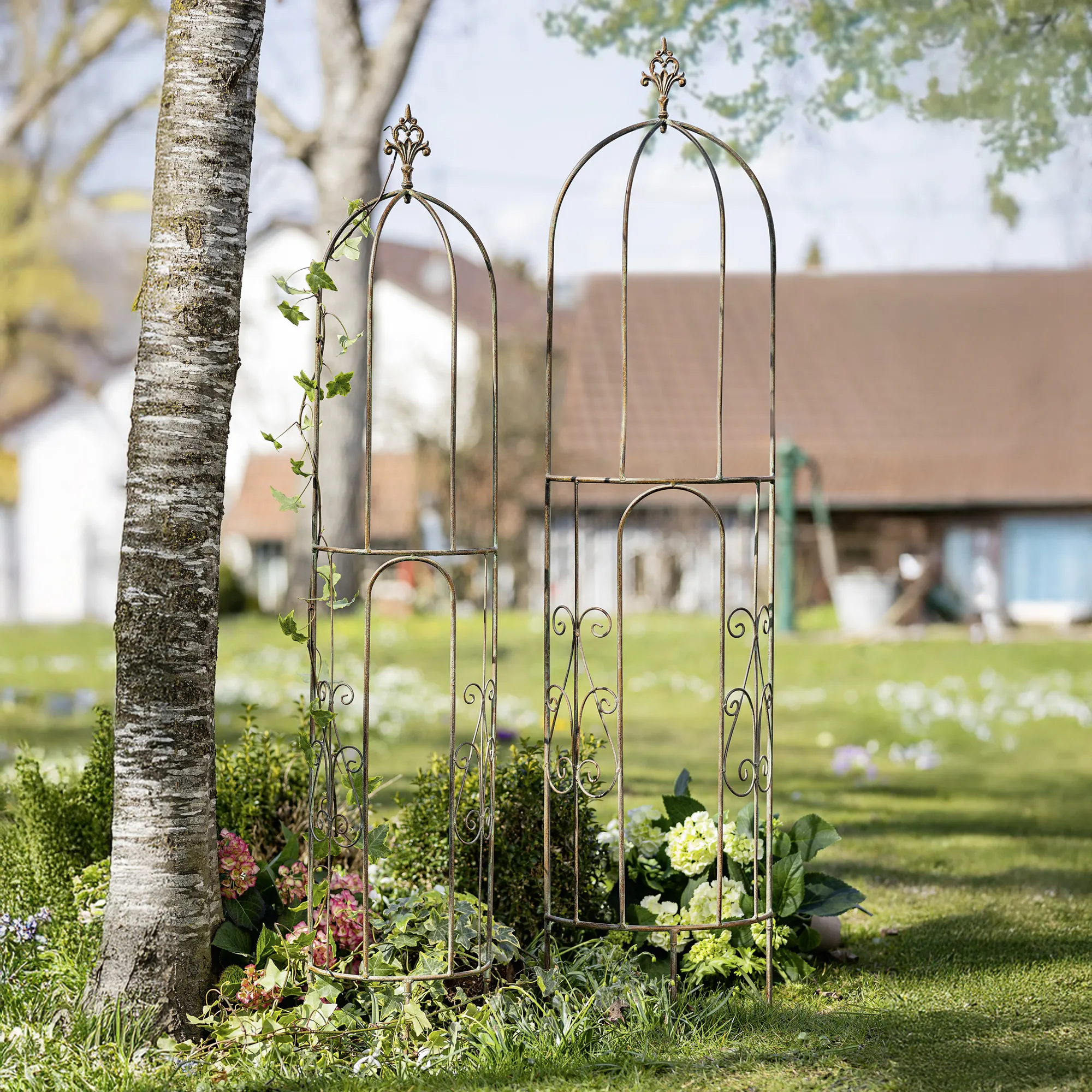 Rankturm "Lilie", 2er Set, halbrund  im Frank Flechtwaren Online Shop kaufen