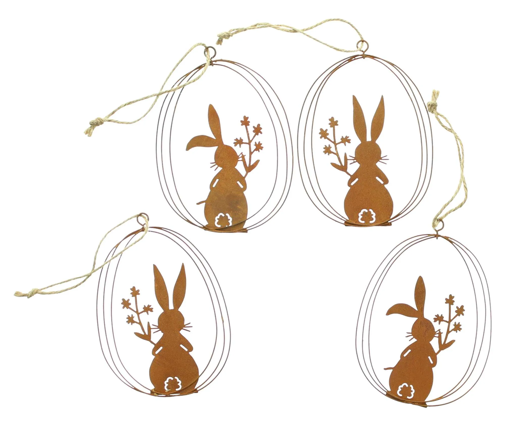 Hänger "Häschen", 4er Set  im Frank Flechtwaren Online Shop für Österliche Dekohänger kaufen