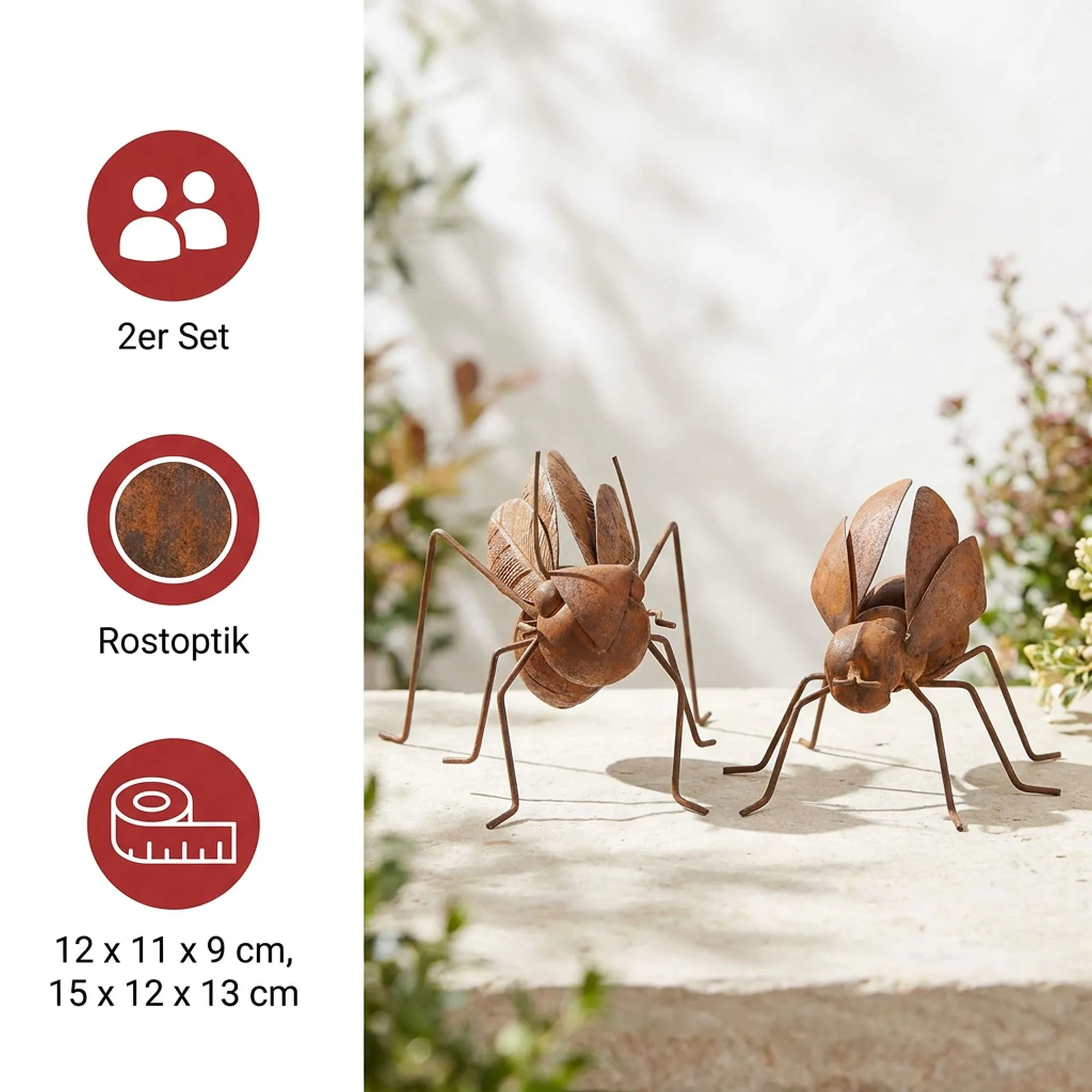 Gartenfigur "Insekten", 2er Set  im Frank Flechtwaren Online Shop für For Animal Lovers kaufen
