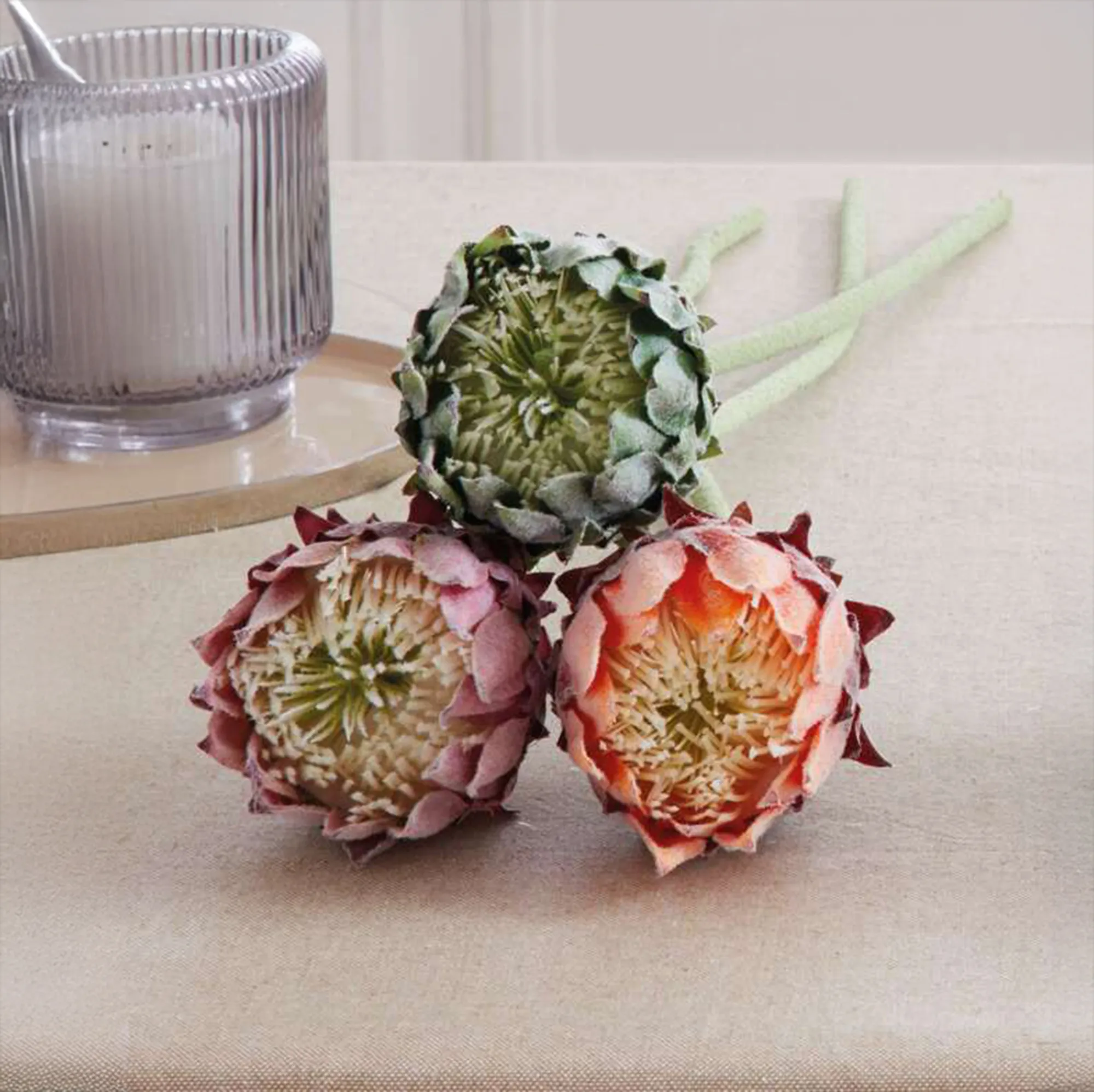 Blume "Protea", 3er Set  im Frank Flechtwaren Online Shop für Kunstpflanzen kaufen
