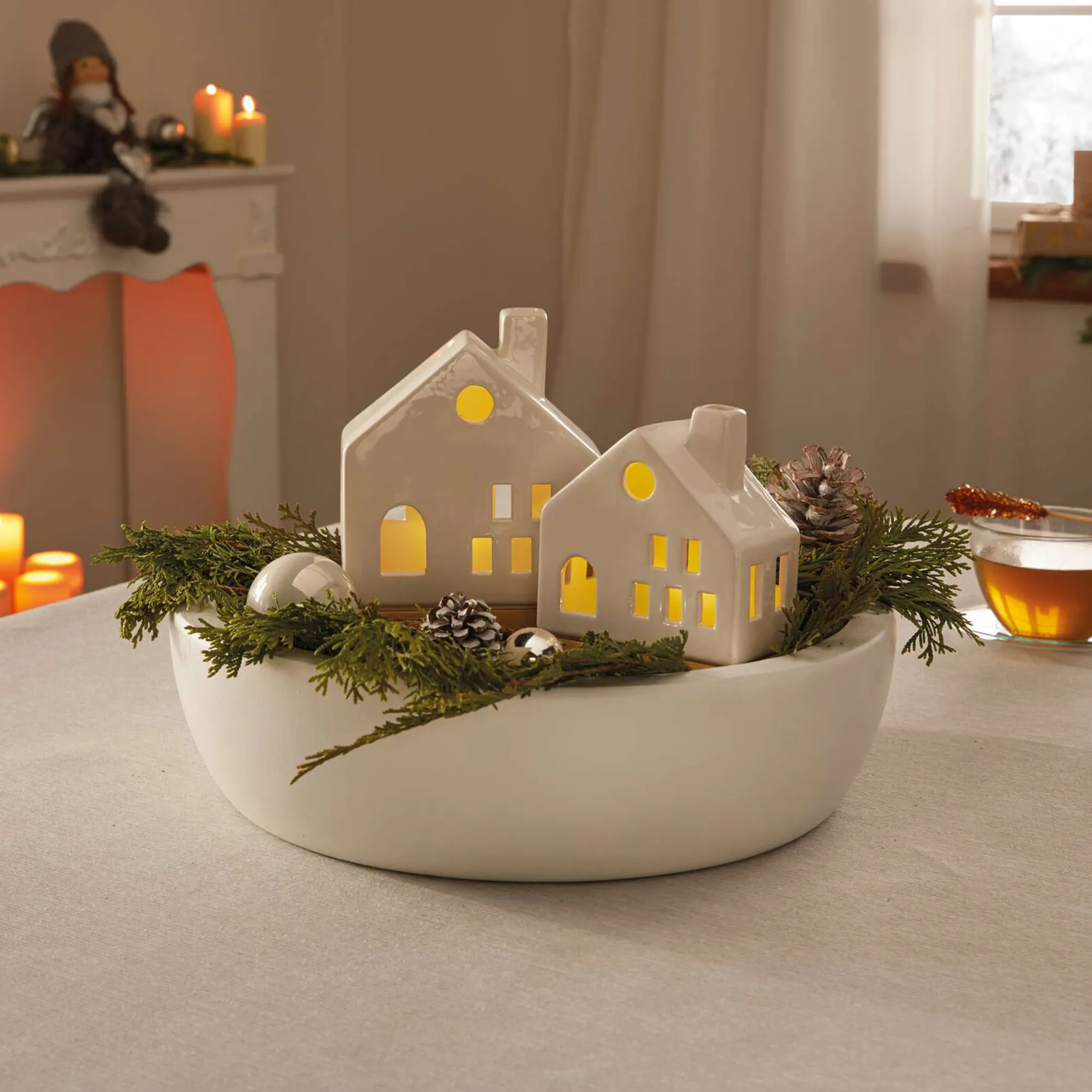 LED-Haus "White", 2er Set  im Frank Flechtwaren Online Shop kaufen