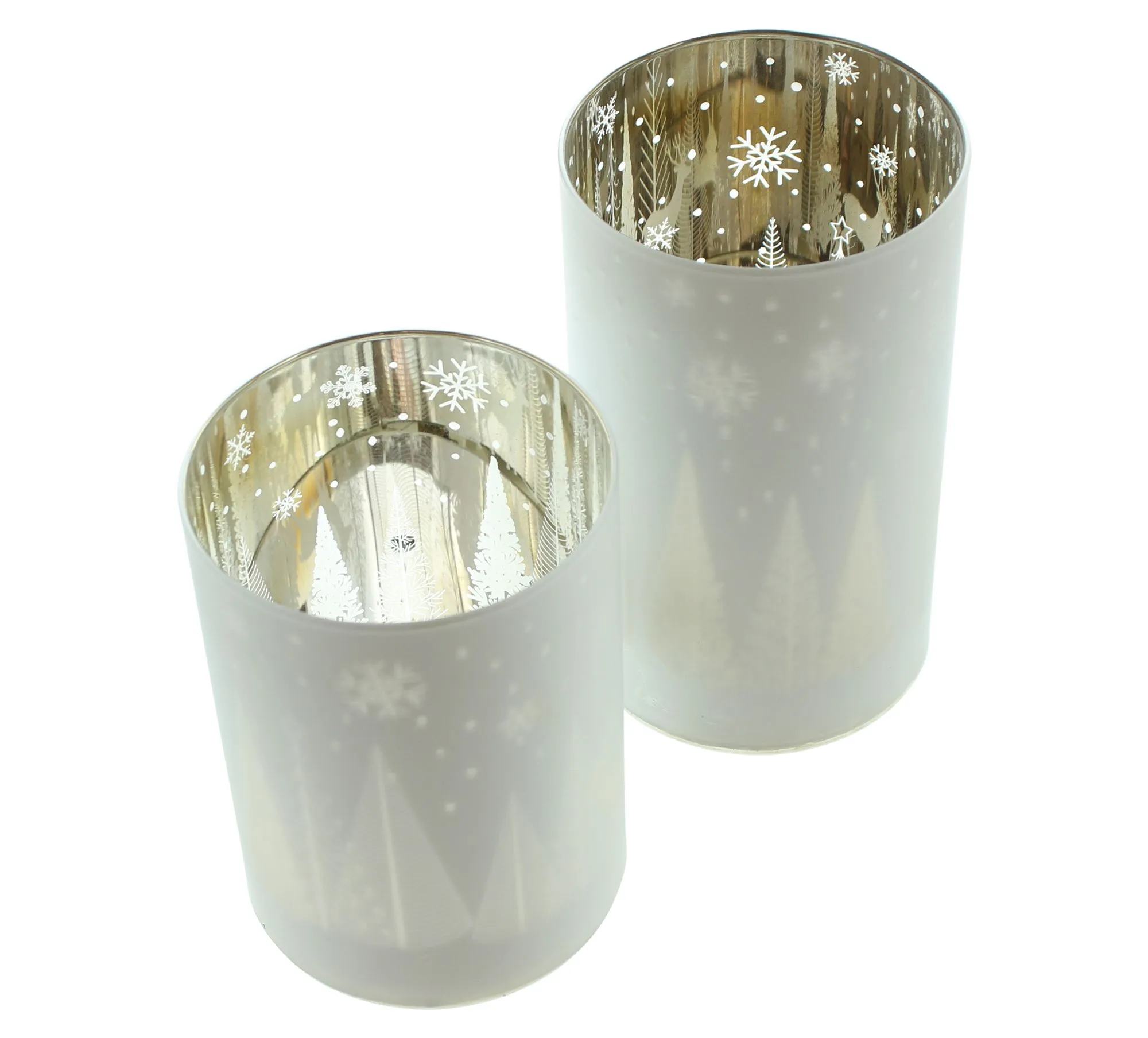 Windlicht "Winterlandschaft", 2er Set  im Frank Flechtwaren Online Shop für Metallic Glam kaufen