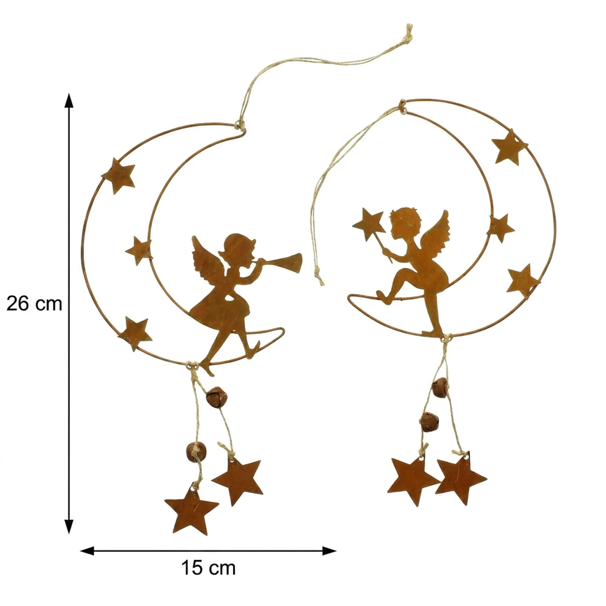 Hänger "Engel auf Mond", 3er Set  im Frank Flechtwaren Online Shop für Nordischer Winter kaufen