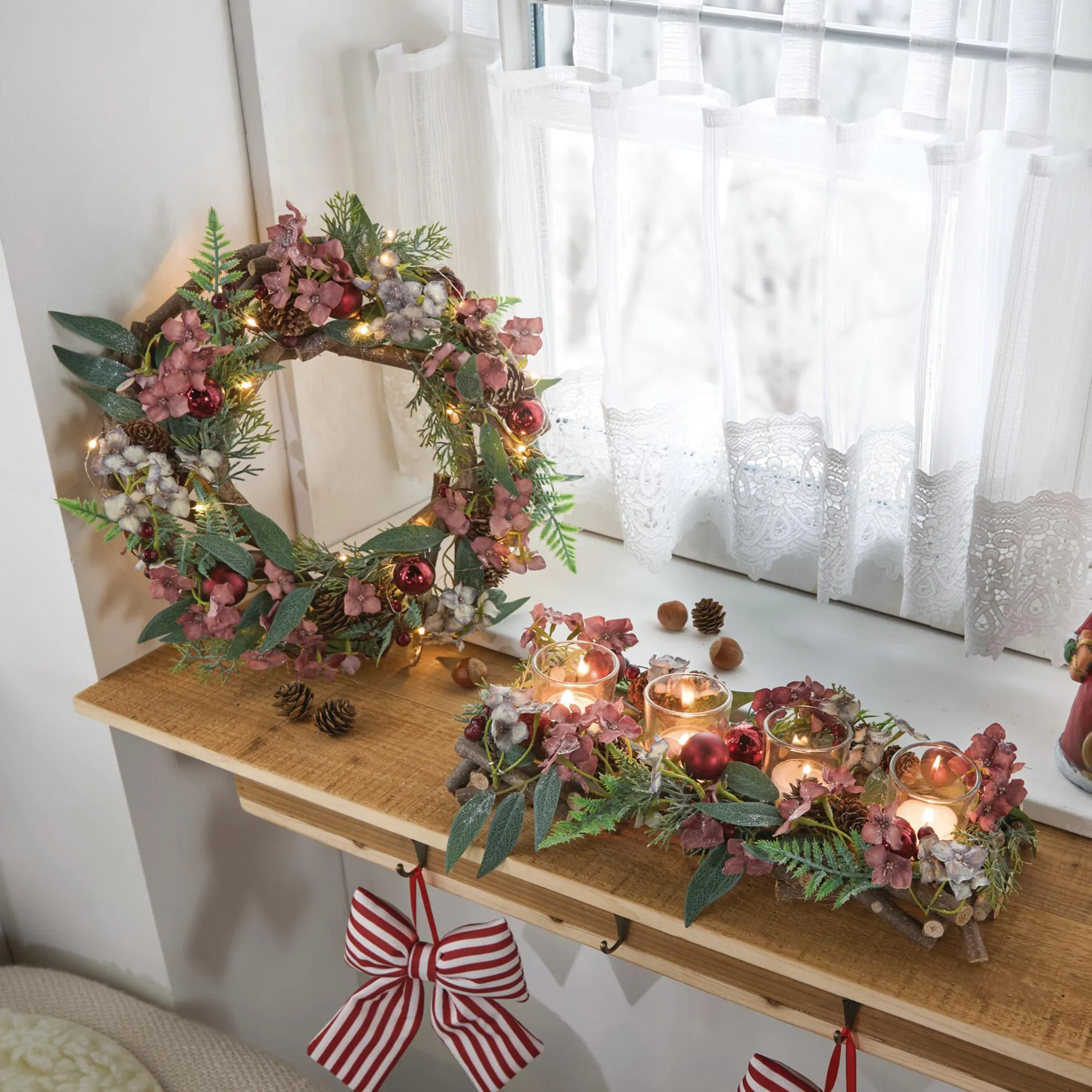 Windlicht "Winter Blossom"  im Frank Flechtwaren Online Shop für Gestecke kaufen