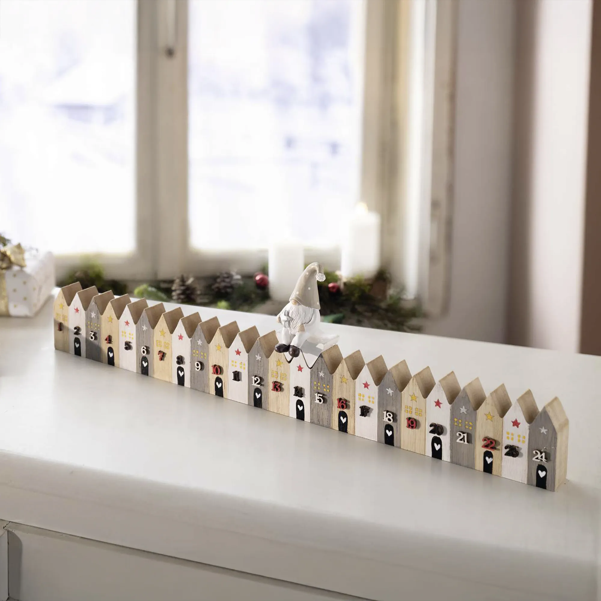 Adventsdeko "Christmas Countdown", 2tlg.  im Frank Flechtwaren Online Shop für Adventskalender kaufen