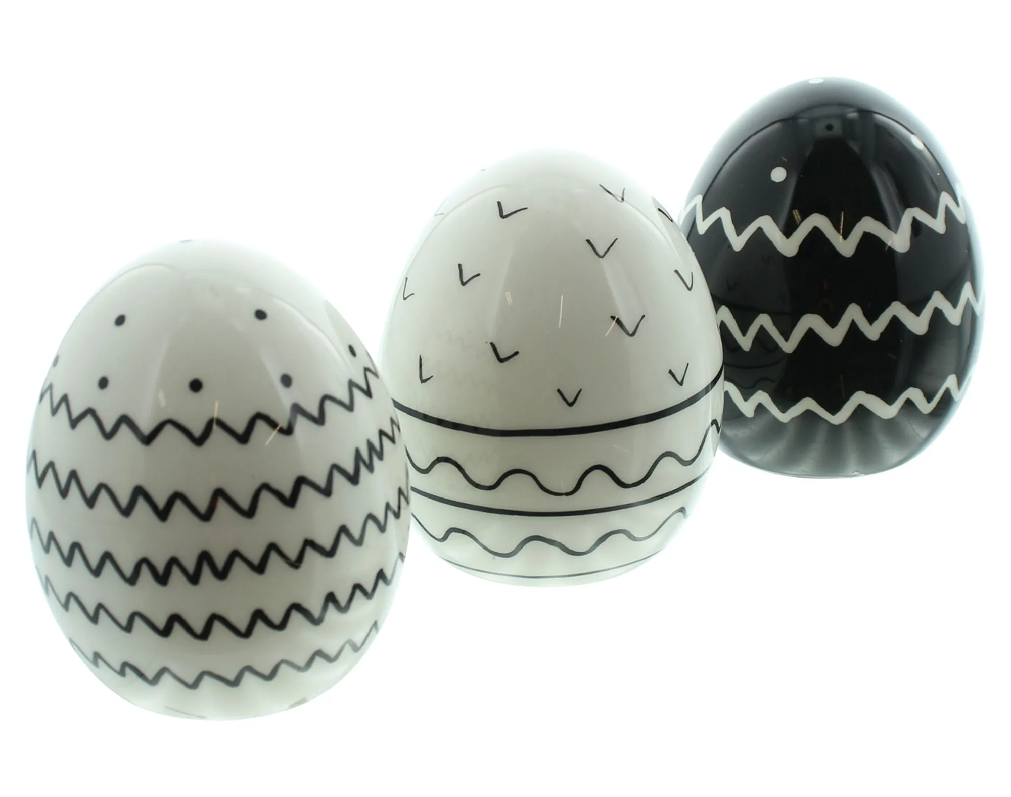 Deko-Ei "Pattern", 3er Set  im Frank Flechtwaren Online Shop für Ostereier kaufen