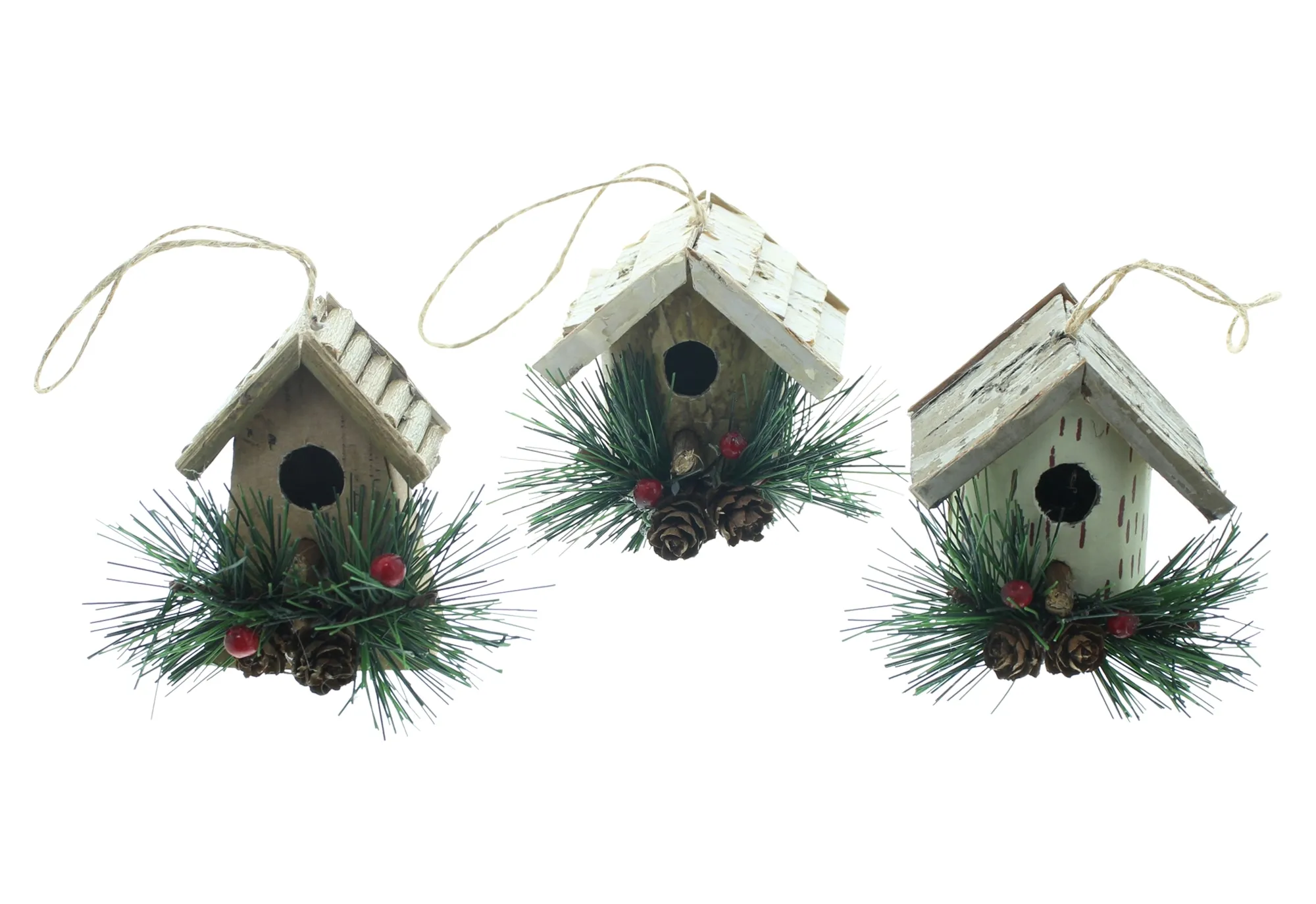 Hänger "Vogelhäuschen", 3er Set  im Frank Flechtwaren Online Shop für Herbstliche Dekohänger kaufen