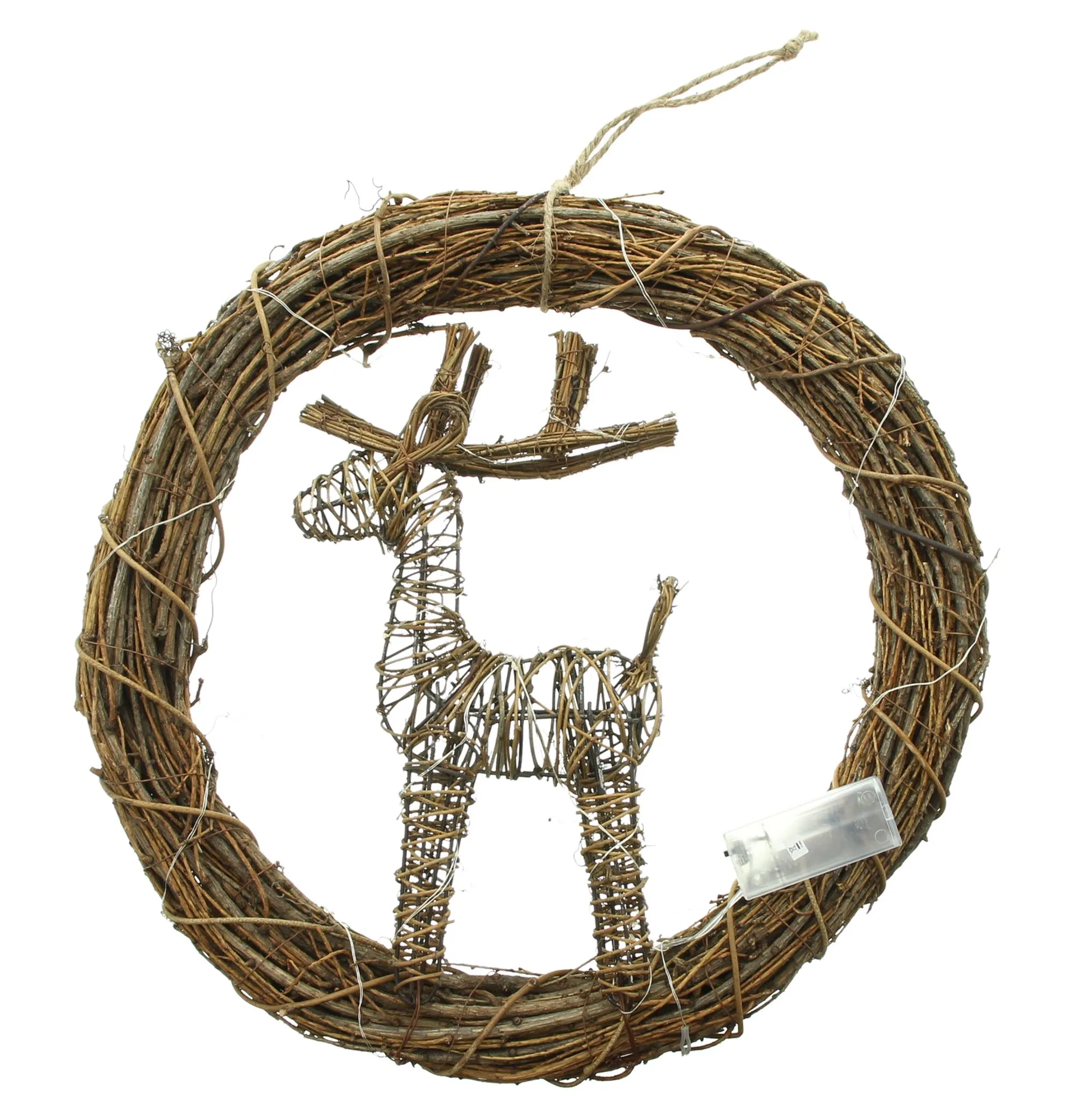 LED-Kranz "Rentier"  im Frank Flechtwaren Online Shop für Nordischer Winter kaufen