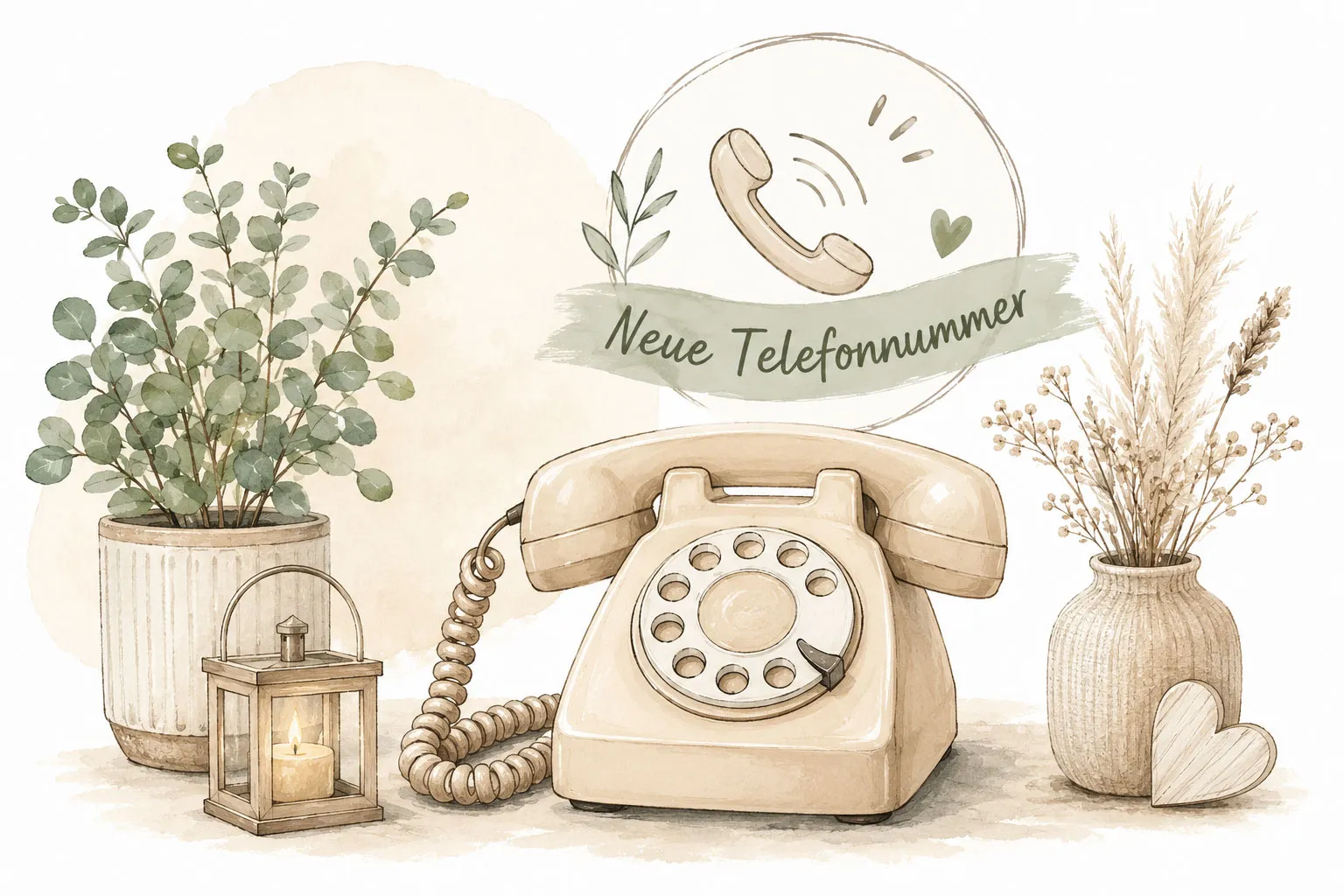Vintage-Telefon mit dem Hinweis der neuen BEstellnummer