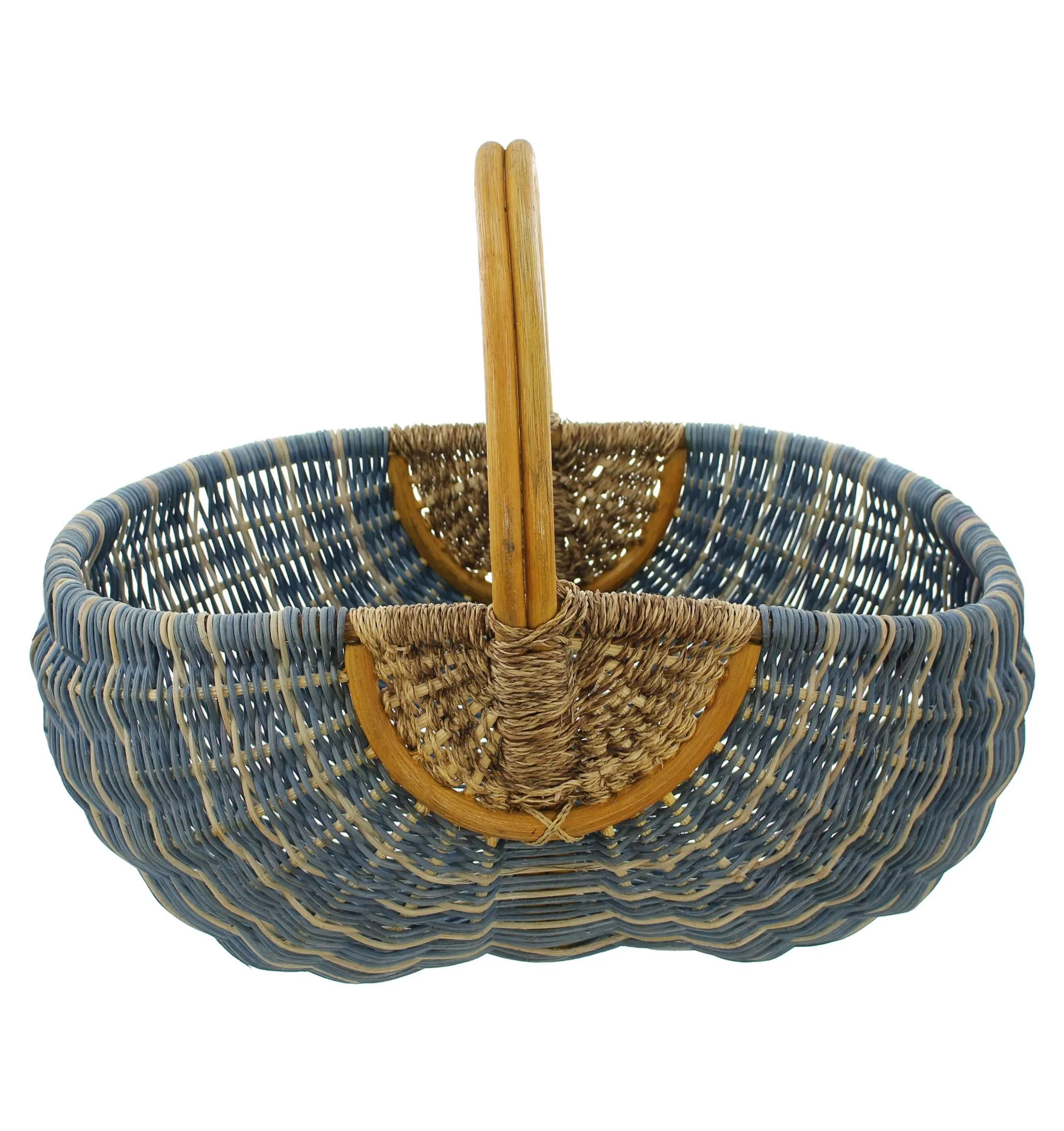 Einkaufskorb "Blau/Natur"  im Frank Flechtwaren Online Shop für Einkaufskörbe kaufen