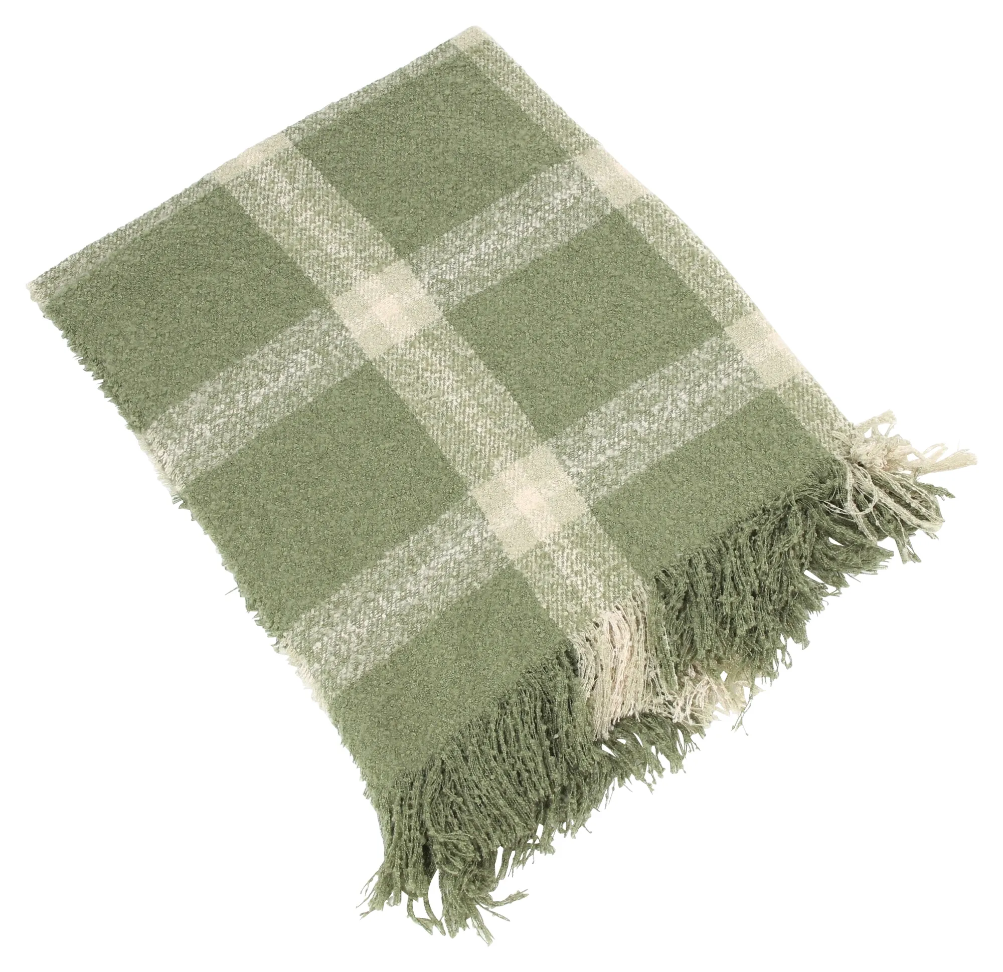Kuscheldecke "Karo-Grün"  im Frank Flechtwaren Online Shop für Naturtöne kaufen