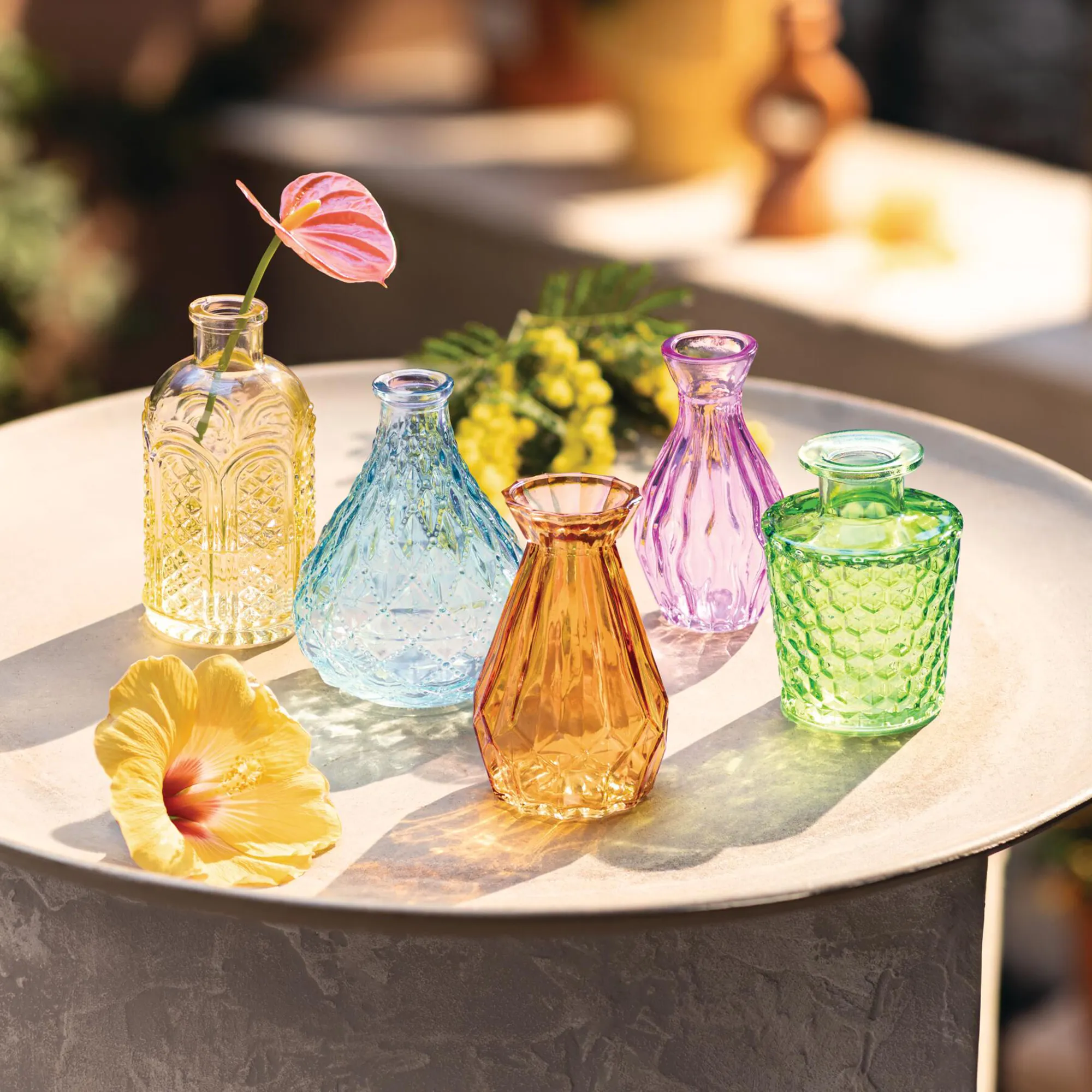 Dekovase "Bunte Vielfalt", 5er Set  im Frank Flechtwaren Online Shop kaufen