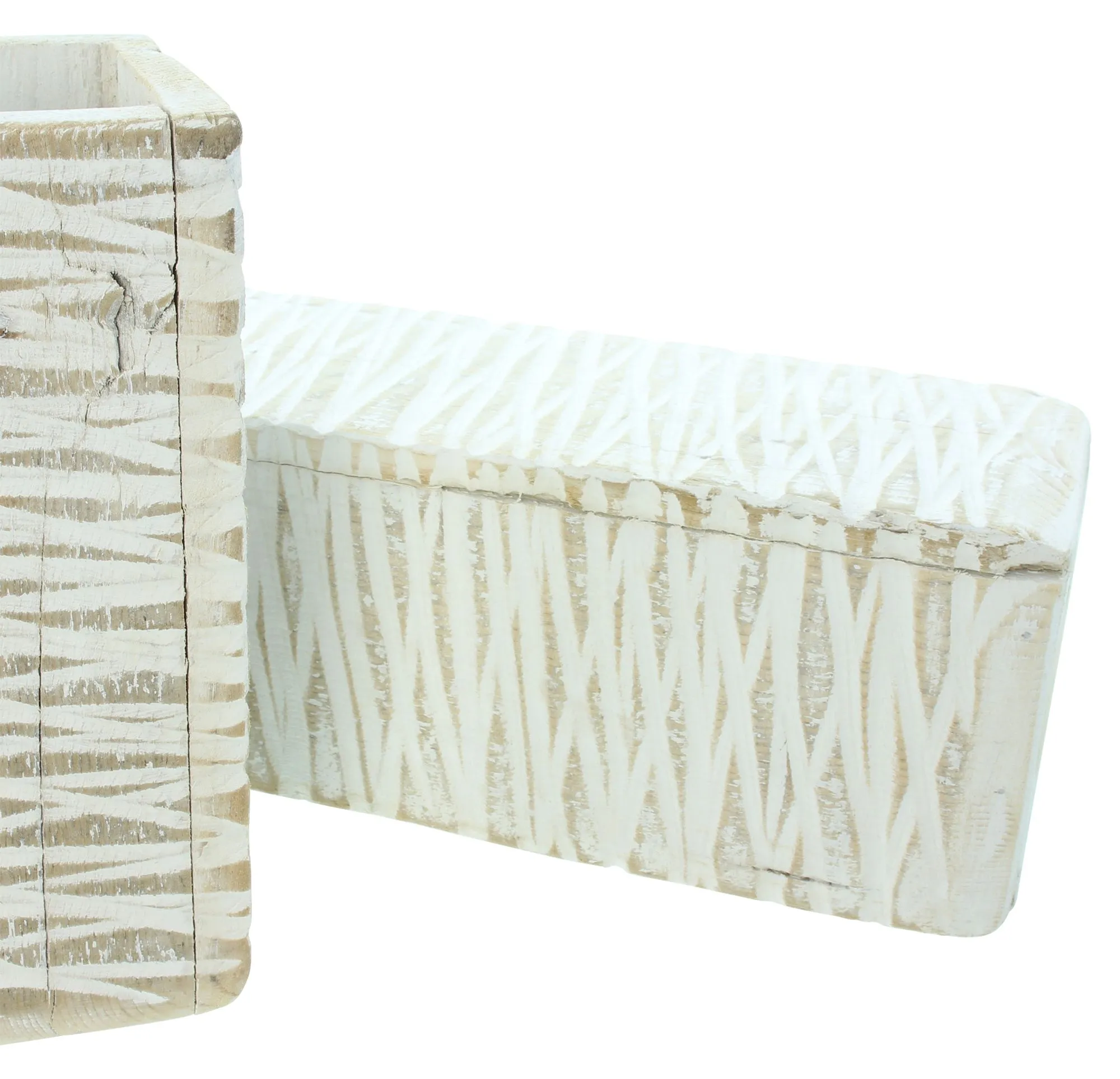 Dekovase "White Shabby", 2er Set  im Frank Flechtwaren Online Shop für Sale-Deko kaufen
