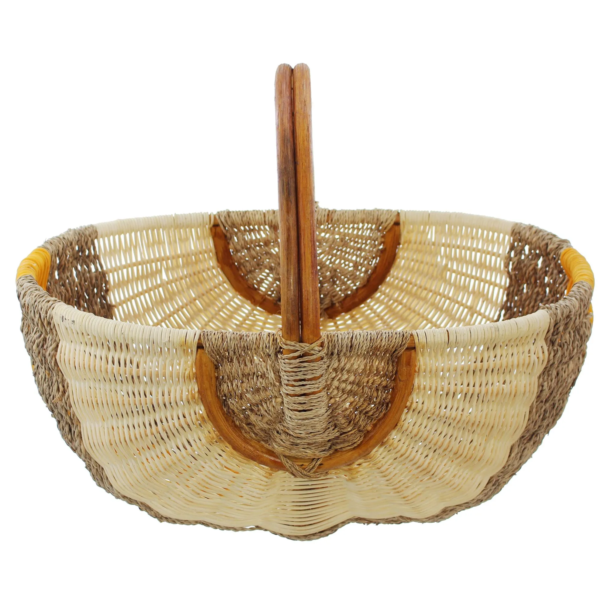 Einkaufskorb "Orange/Natur"  im Frank Flechtwaren Online Shop für Einkaufskörbe kaufen