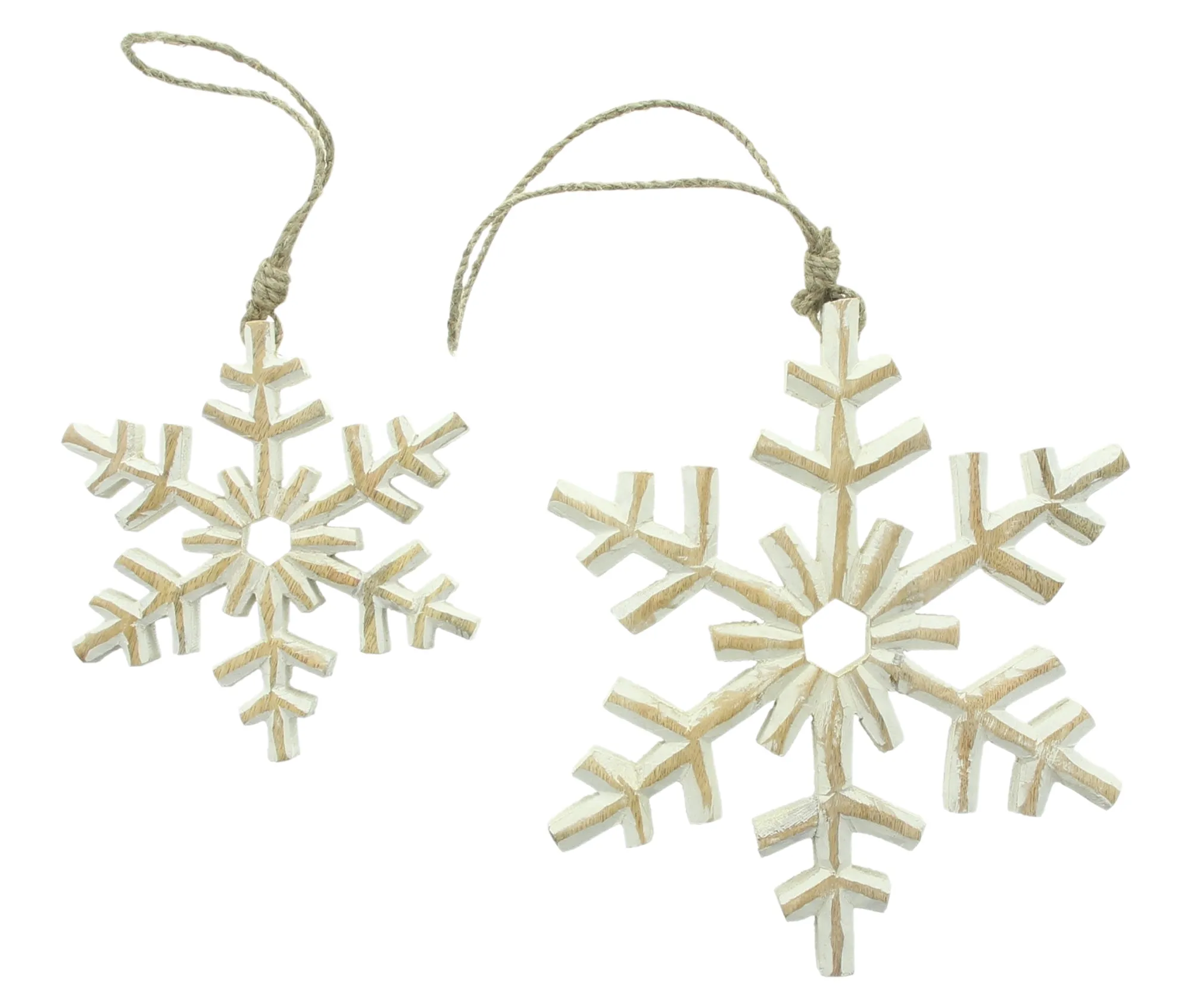 Hänger "Schneeflocke", 2er Set  im Frank Flechtwaren Online Shop für Christbaumhänger kaufen