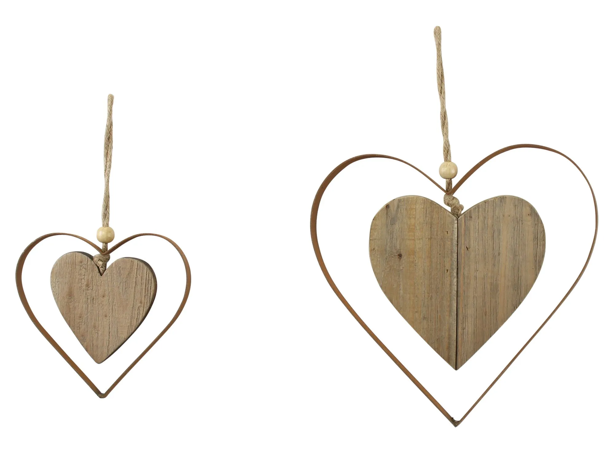 Hänger "Herz in Herz", 2er Set  im Frank Flechtwaren Online Shop für Dekohänger kaufen