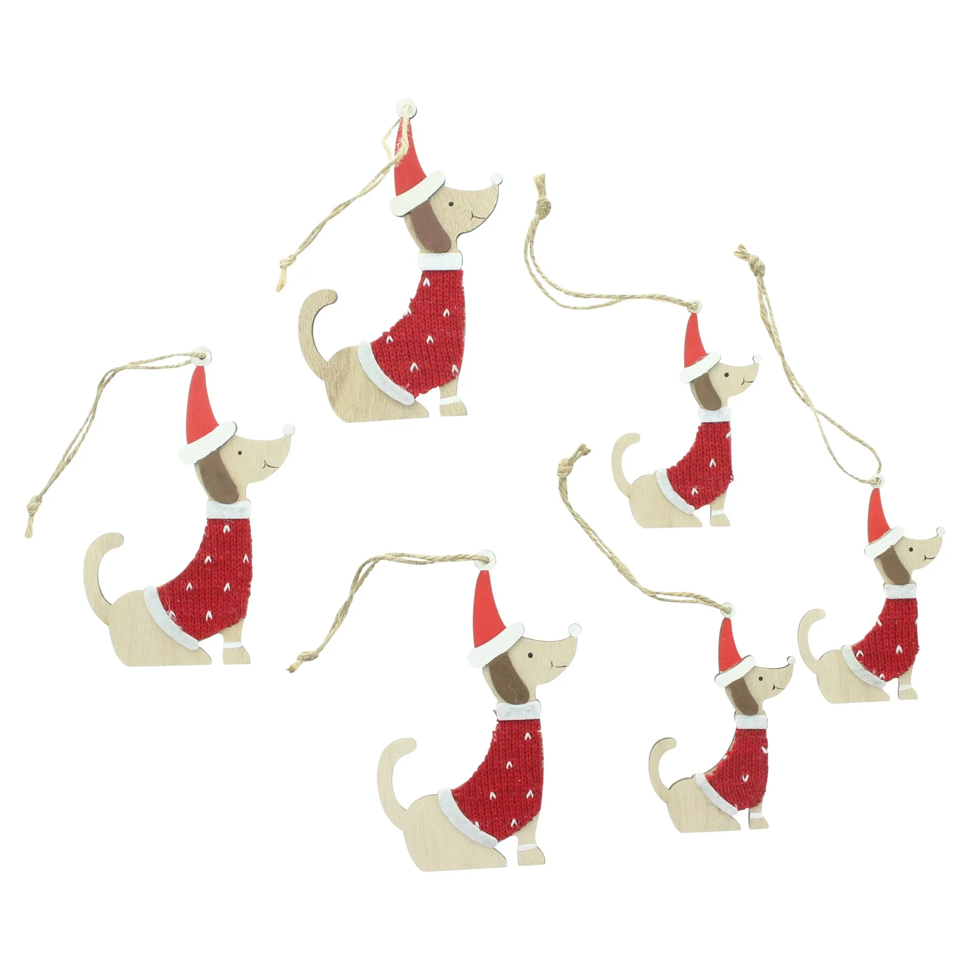 Deko-Hänger "Weihnachtsdackel", 6er Set  im Frank Flechtwaren Online Shop für Dekohänger  kaufen