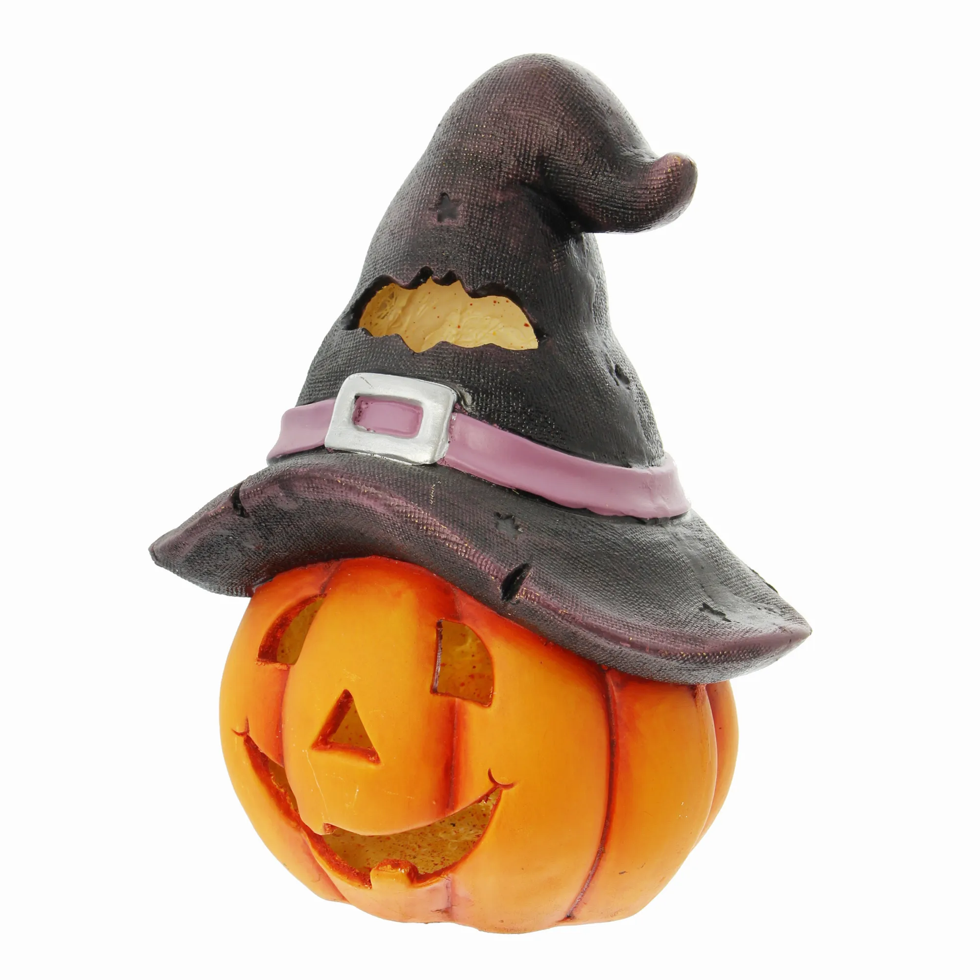 Kürbis-Windlicht "Hexenhut"  im Frank Flechtwaren Online Shop für Halloween kaufen