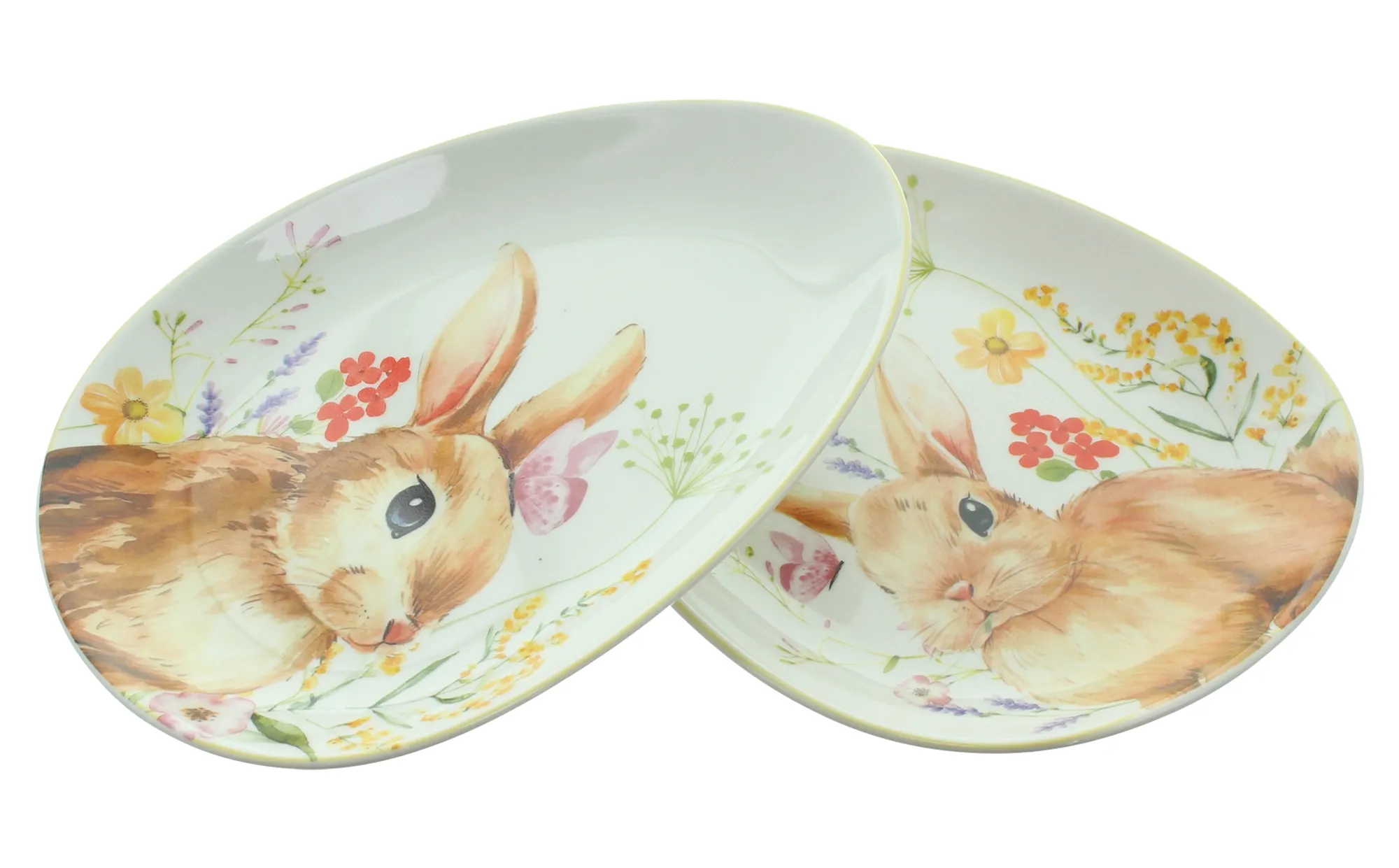 Osterteller "Blumenhäschen", 2er Set  im Frank Flechtwaren Online Shop für Festlich eingedeckt kaufen