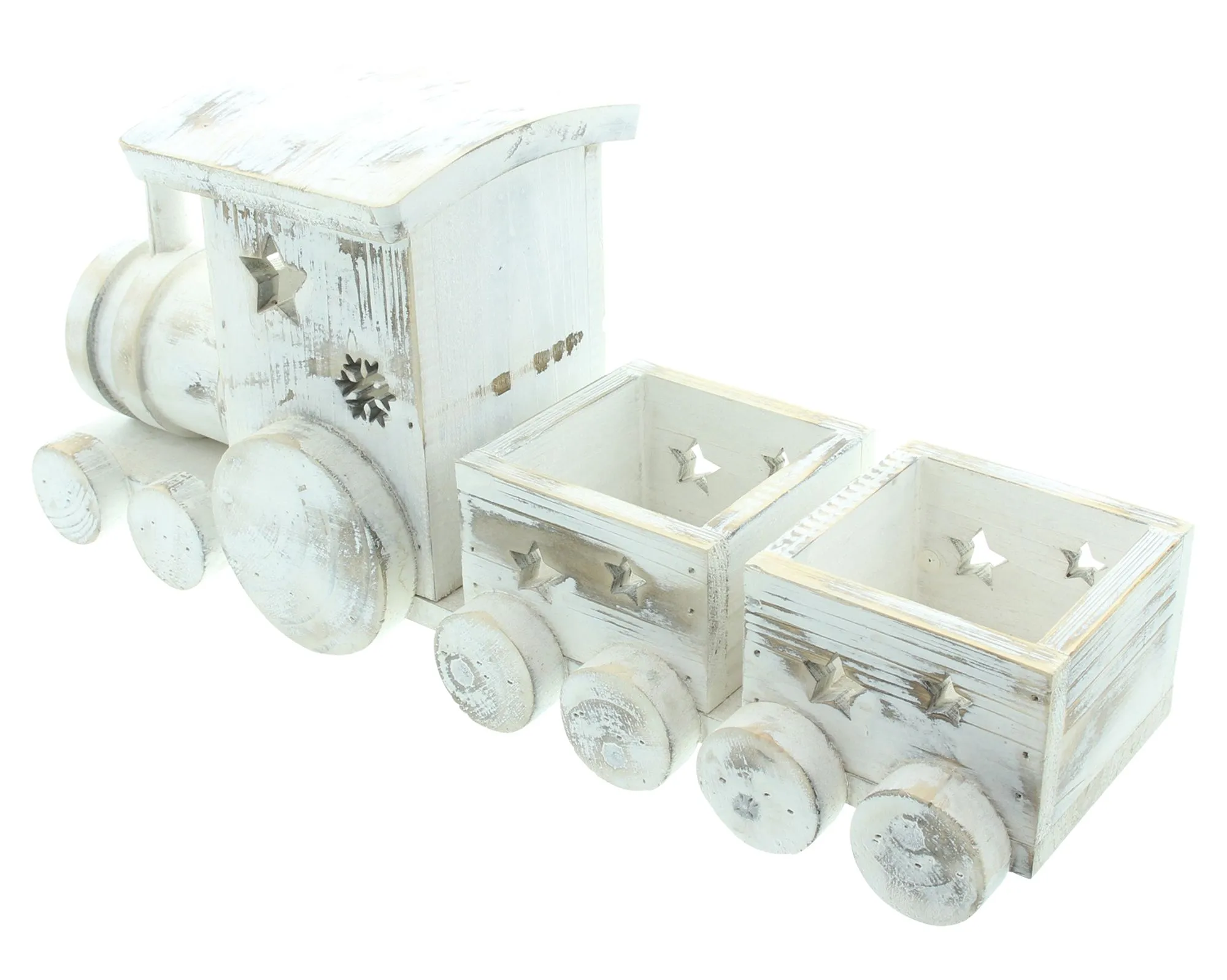 Dekozug "Shabby-White"  im Frank Flechtwaren Online Shop für Weihnachtliche Dekofiguren kaufen