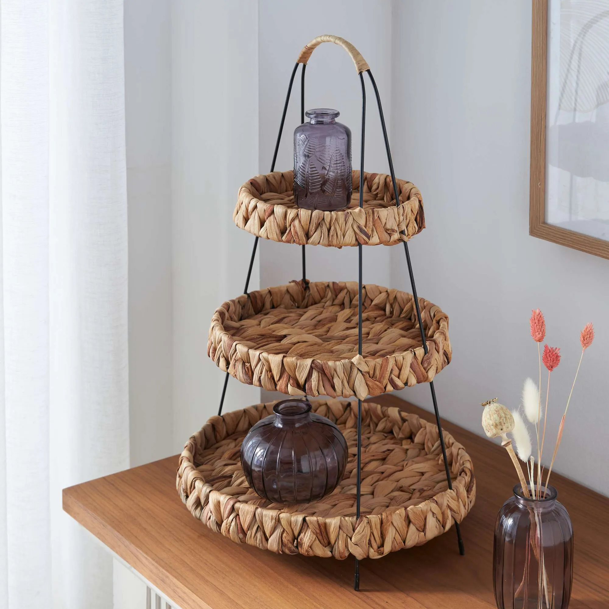 Etagere "Wasserhyazinthe"  im Frank Flechtwaren Online Shop für Dekoschalen &amp; -etageren kaufen