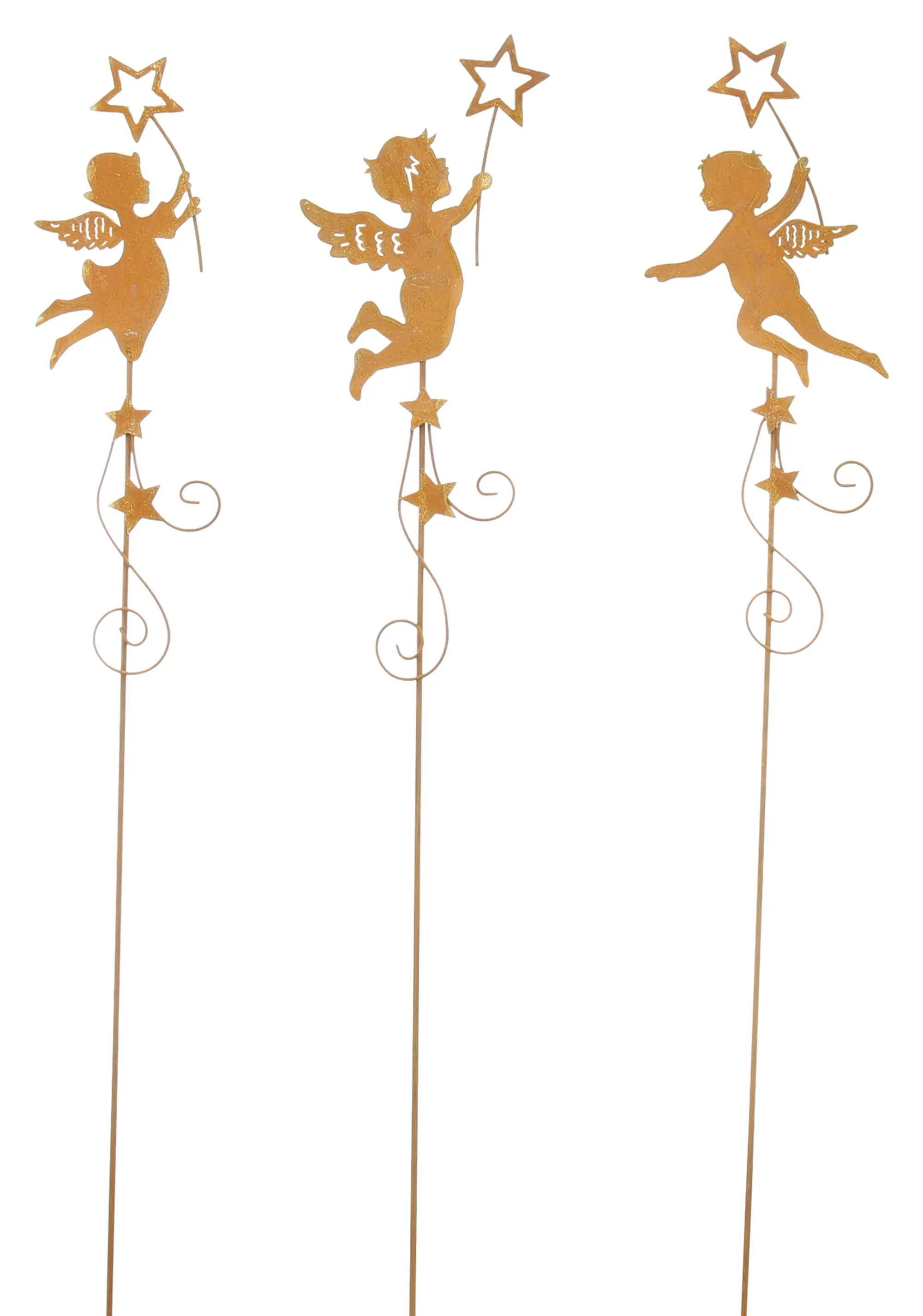 Stecker "Engelchen", 3er Set  im Frank Flechtwaren Online Shop für Figuren für den Garten kaufen
