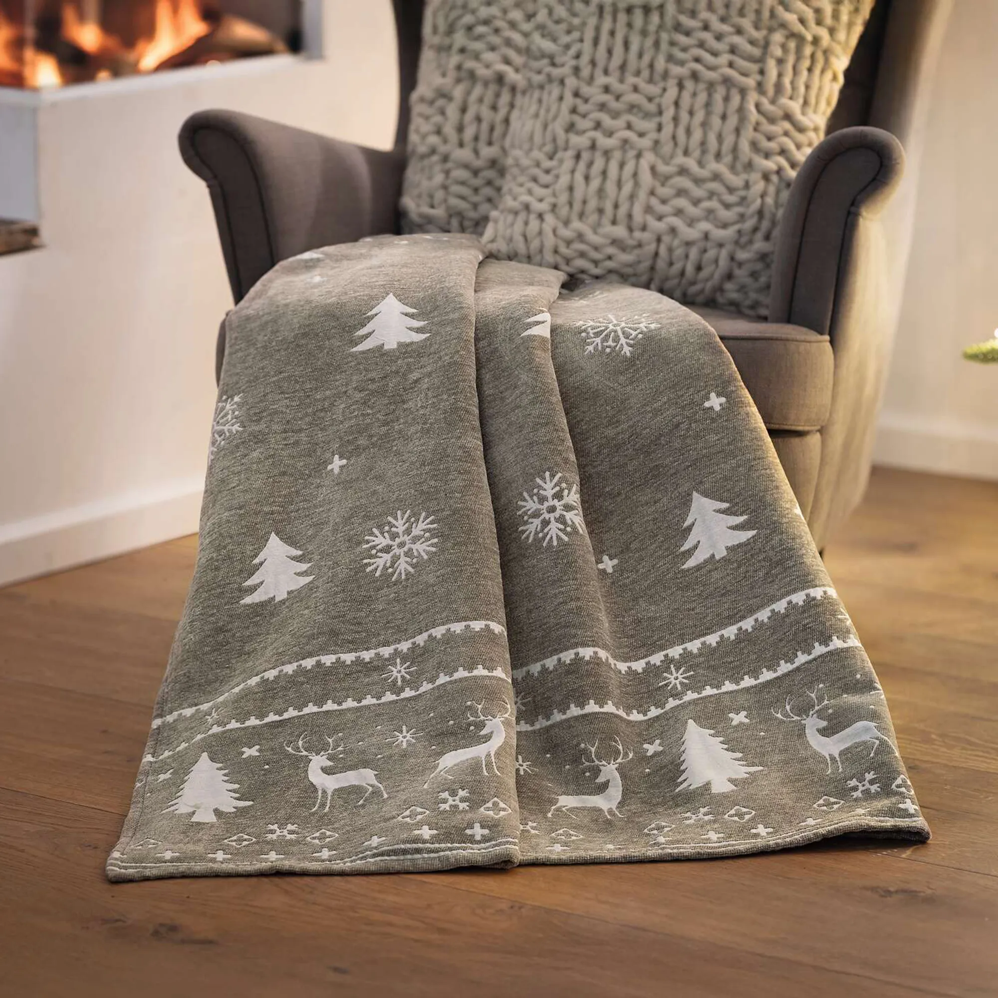 Kuscheldecke "Nordischer Winter"  im Frank Flechtwaren Online Shop kaufen