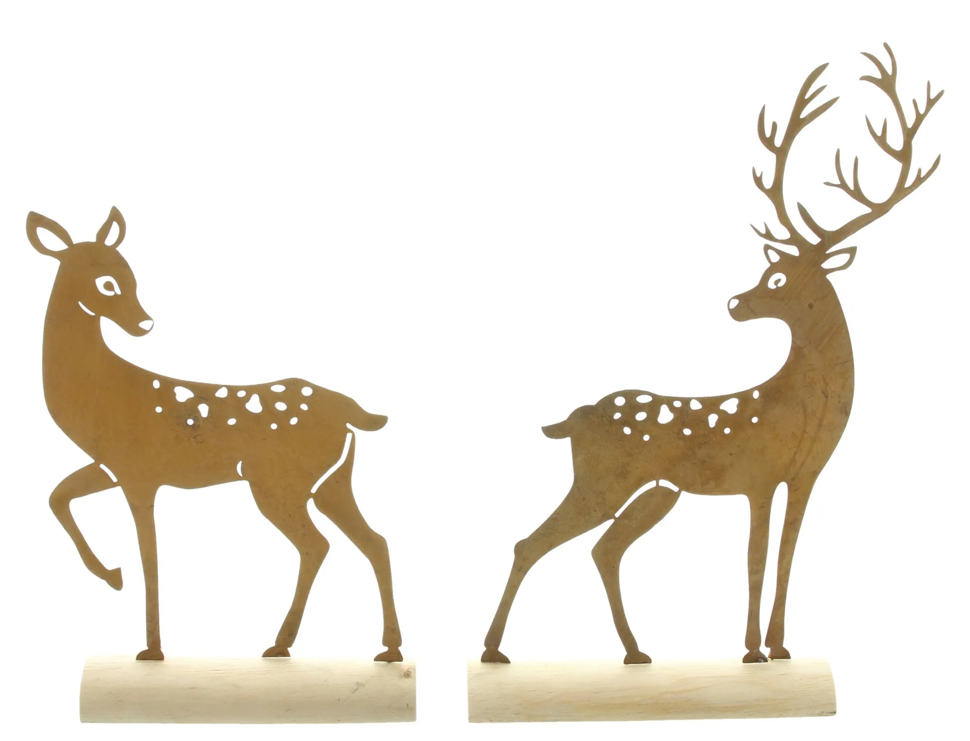 Metalldeko "Hirsch", 2er Set  im Frank Flechtwaren Online Shop für For Animal Lovers kaufen