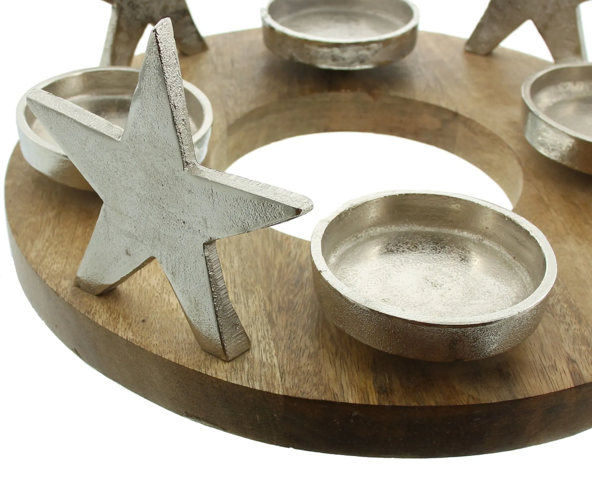 Adventskranz "Silbersterne"  im Frank Flechtwaren Online Shop für Adventskränze kaufen