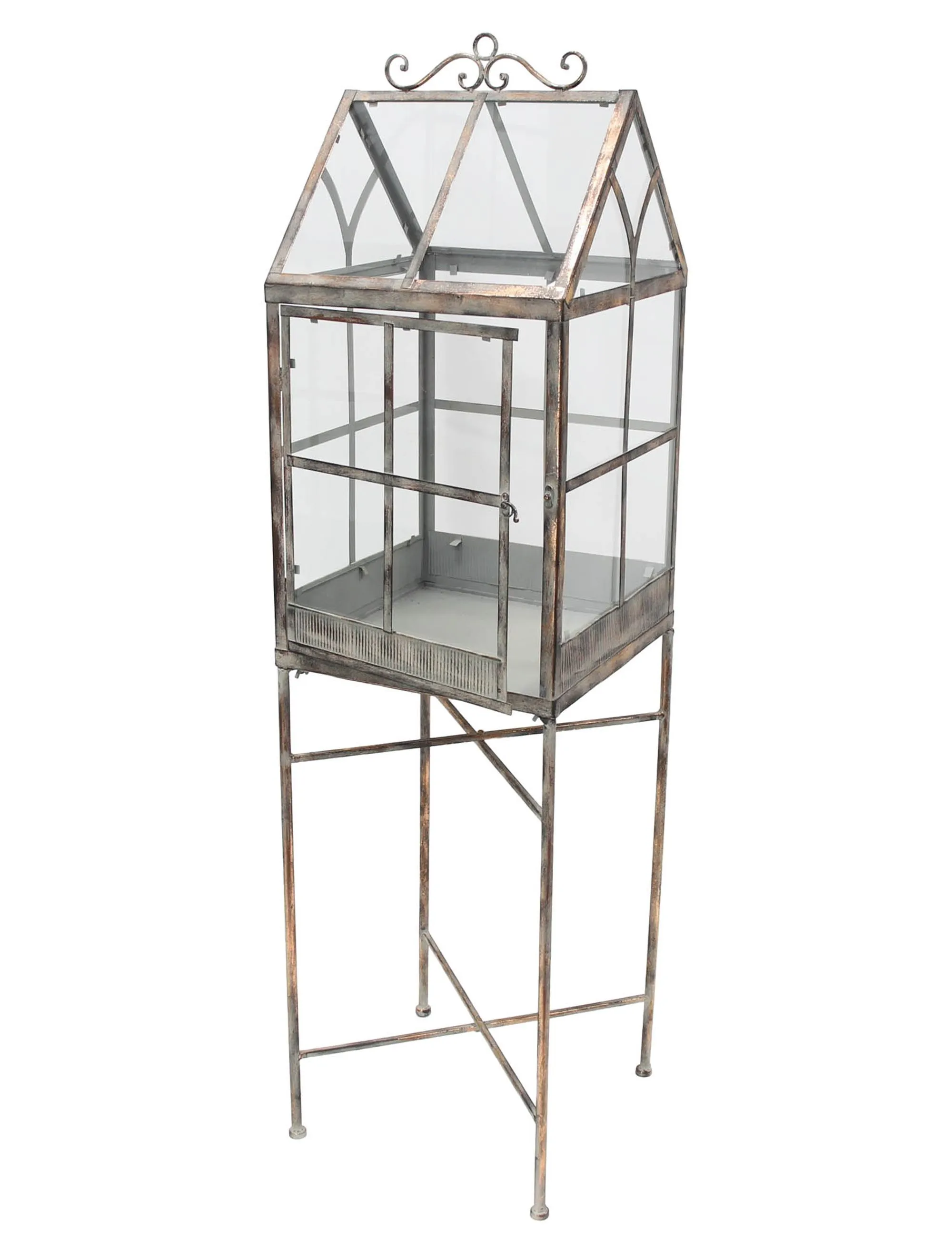 Deko-Gewächshaus "Metallic Vintage"  im Frank Flechtwaren Online Shop für Vintage-Flair im Weihnachtsgarten kaufen
